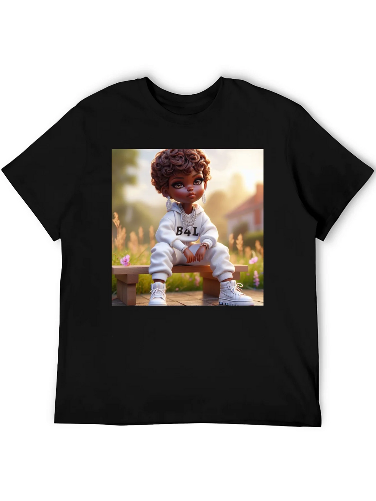 Cartoon B4L Kid on Black T-Shirt product image 4