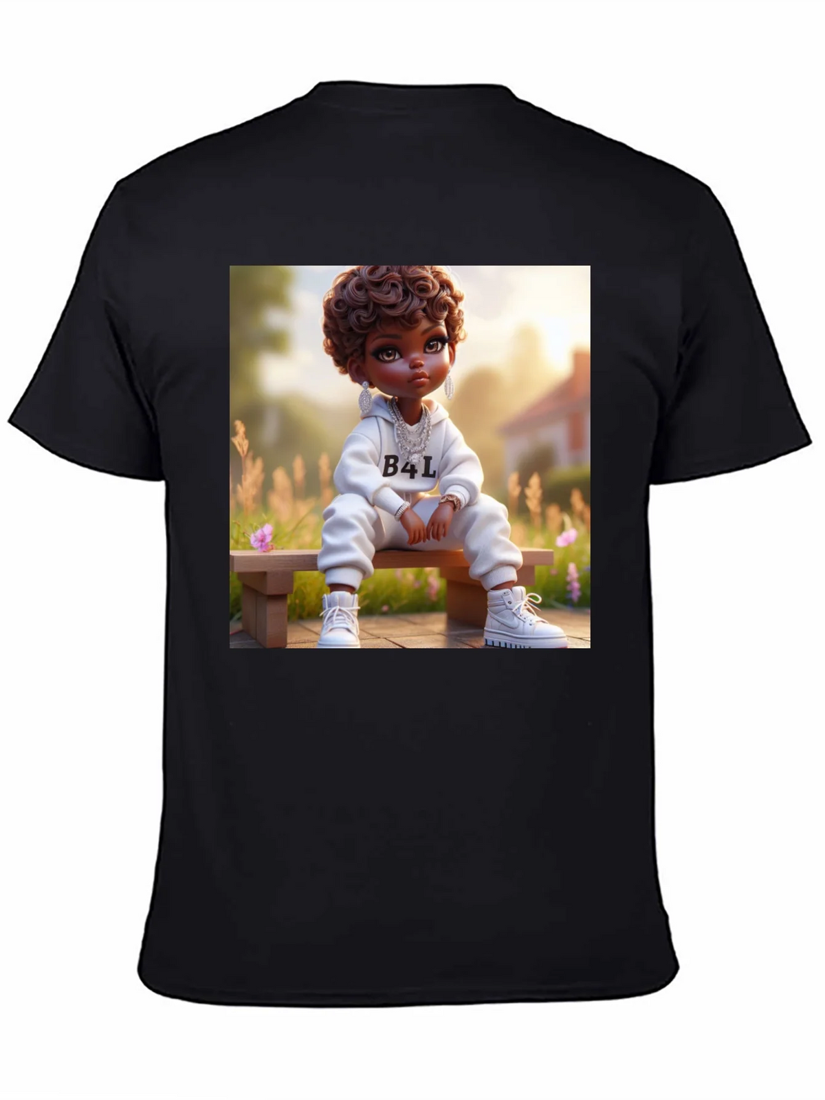 Cartoon B4L Kid on Black T-Shirt product image 3