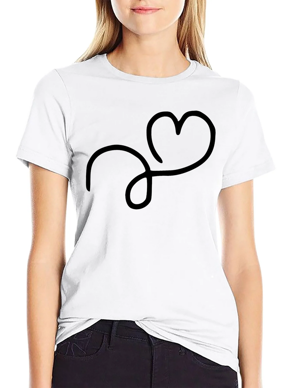 Stylish Black T-Shirt with Heart Design product image 8