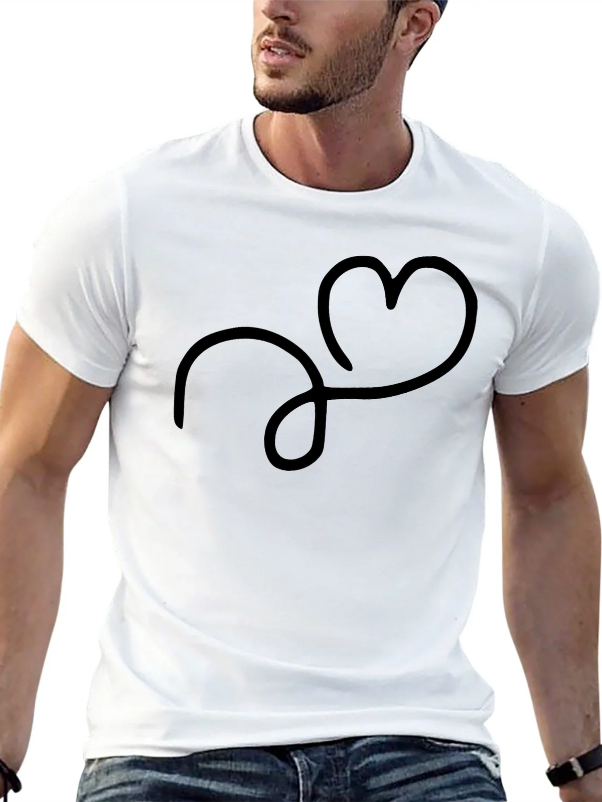 Stylish Black T-Shirt with Heart Design product image 12