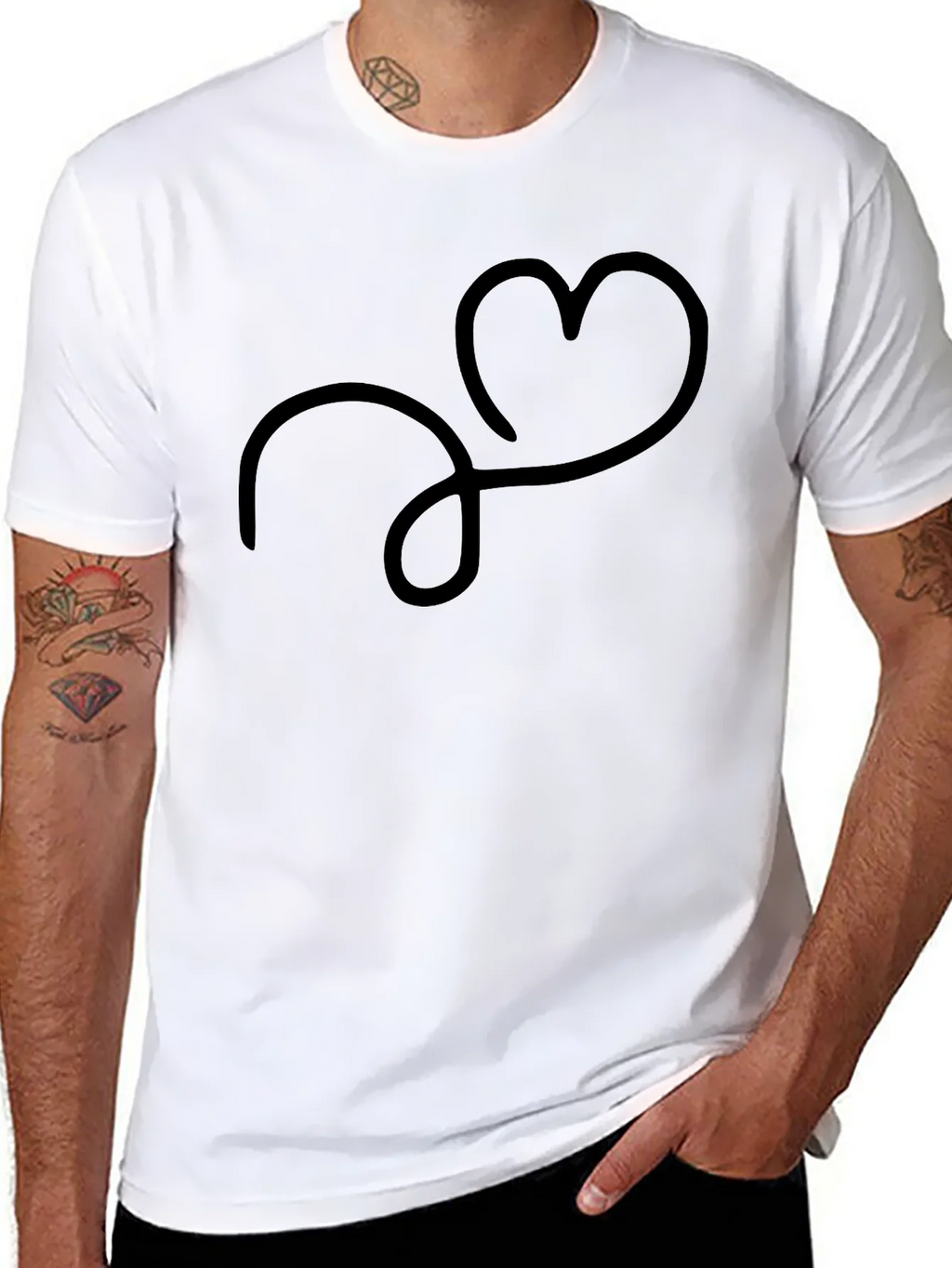Stylish Black T-Shirt with Heart Design product image 7