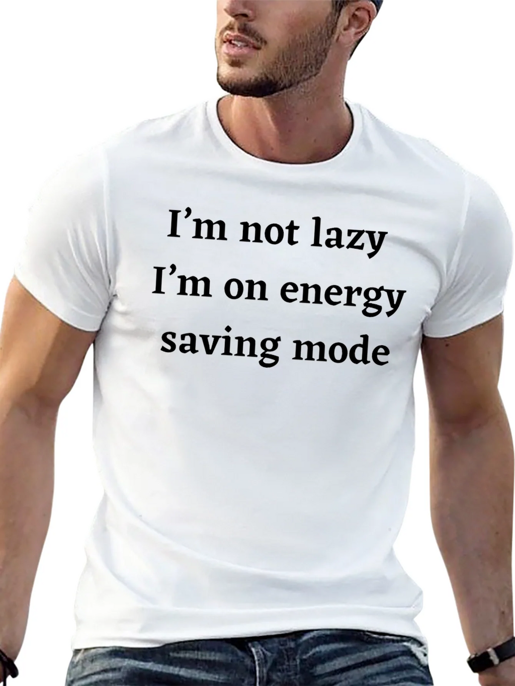 Funny Energy Saving Mode Black T-Shirt product image 12