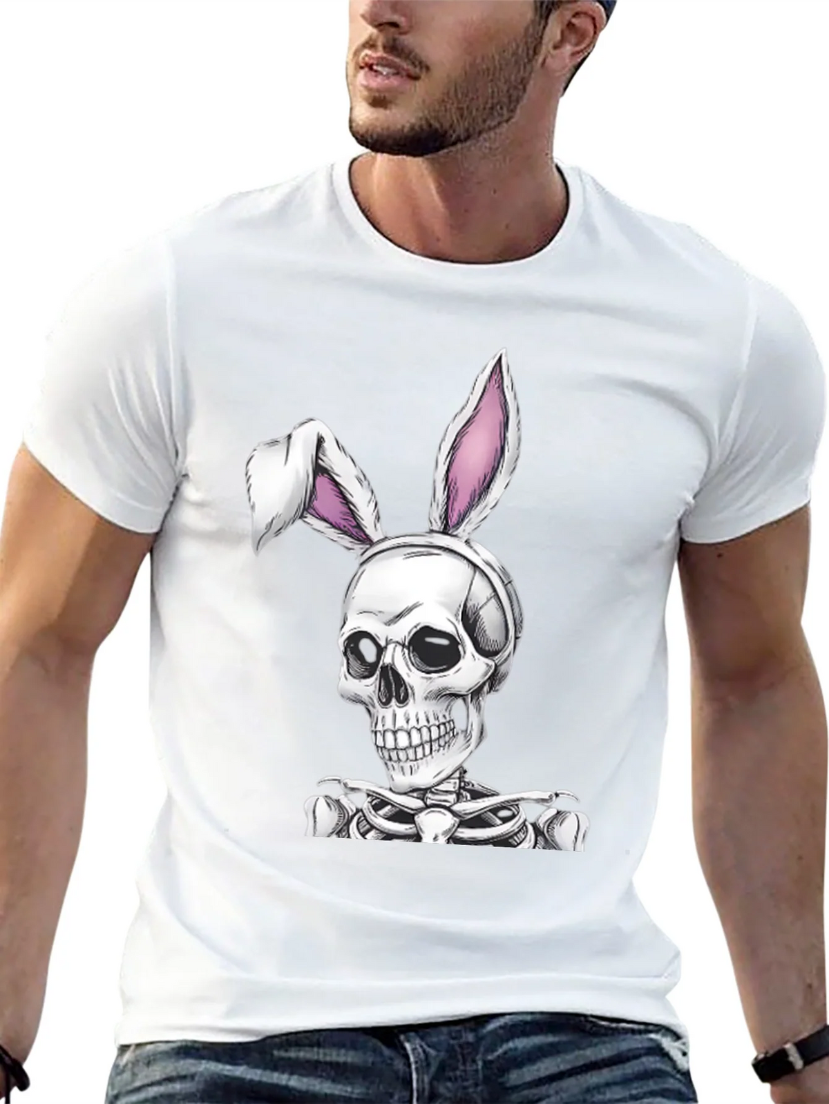 Skull Bunny Graphic Tee - Spooky Easter T-Shirt product image 12