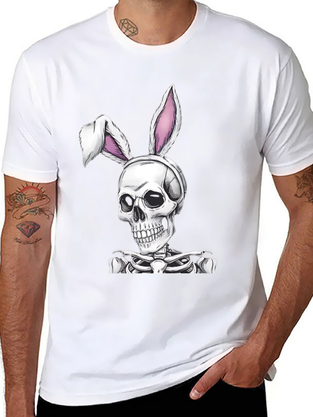 Skull Bunny Graphic Tee - Spooky Easter T-Shirt product image 7