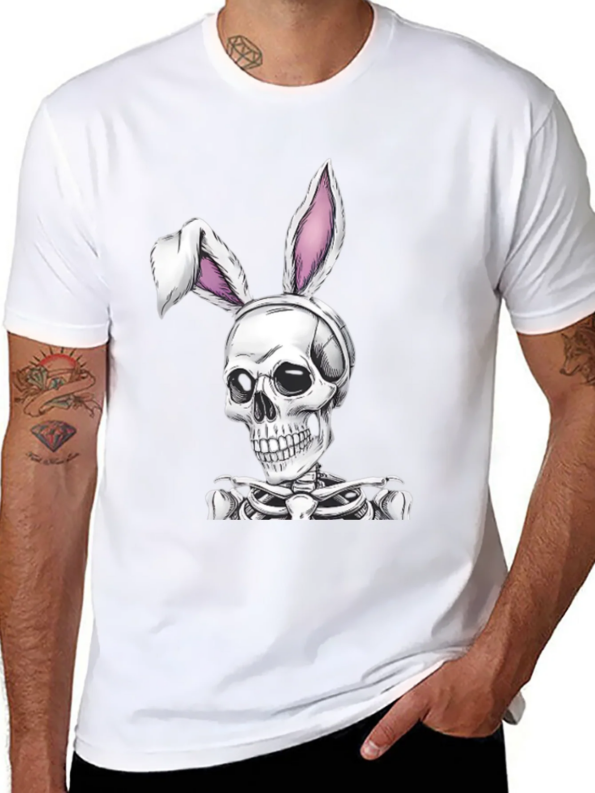 Skull Bunny Graphic Tee - Spooky Easter T-Shirt product image 7