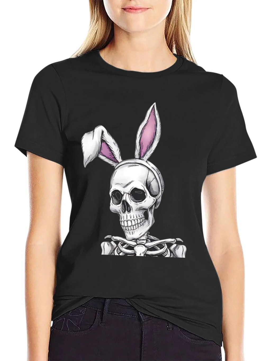 Skull Bunny Graphic Tee - Spooky Easter T-Shirt product image 2
