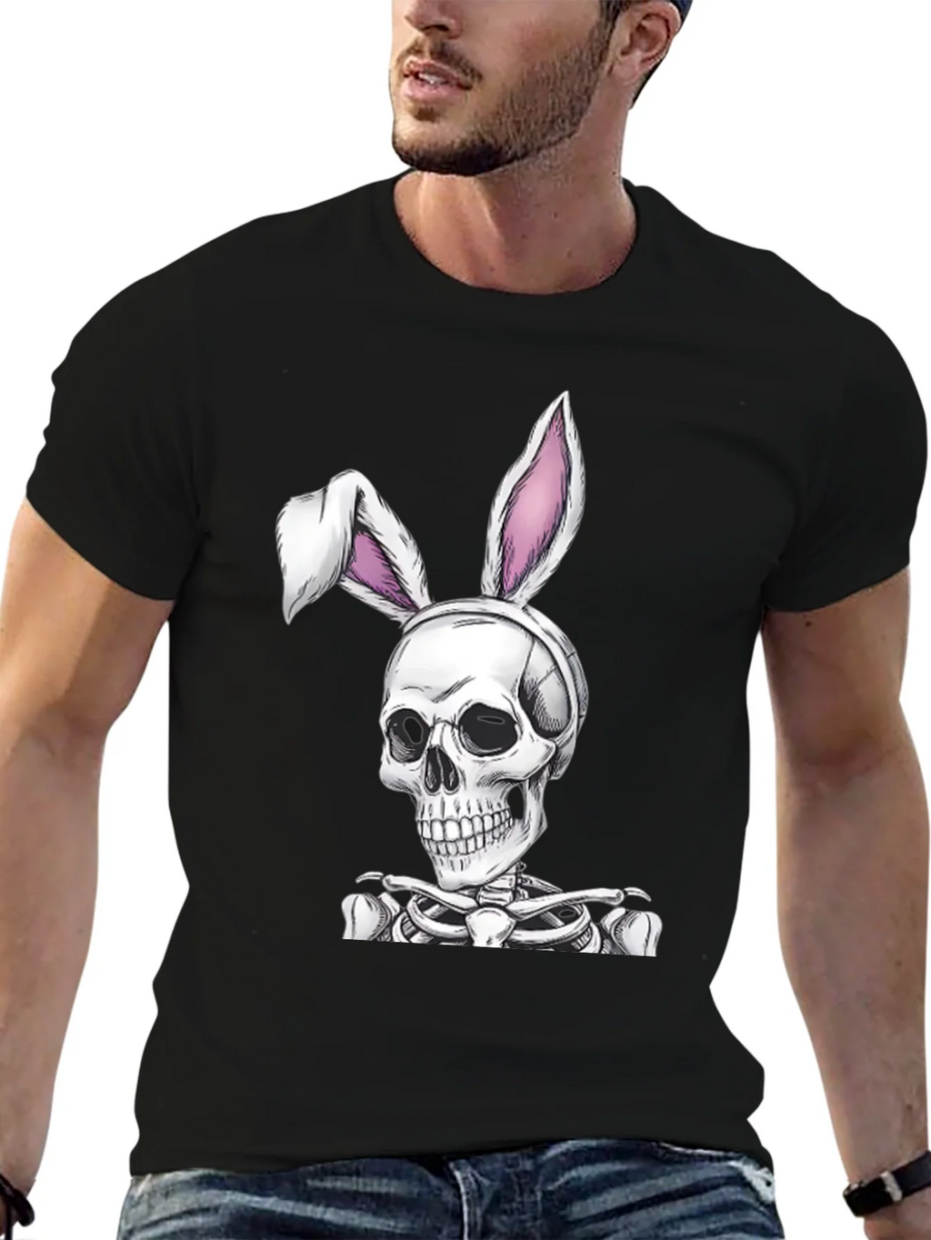 Skull Bunny Graphic Tee - Spooky Easter T-Shirt product image 6