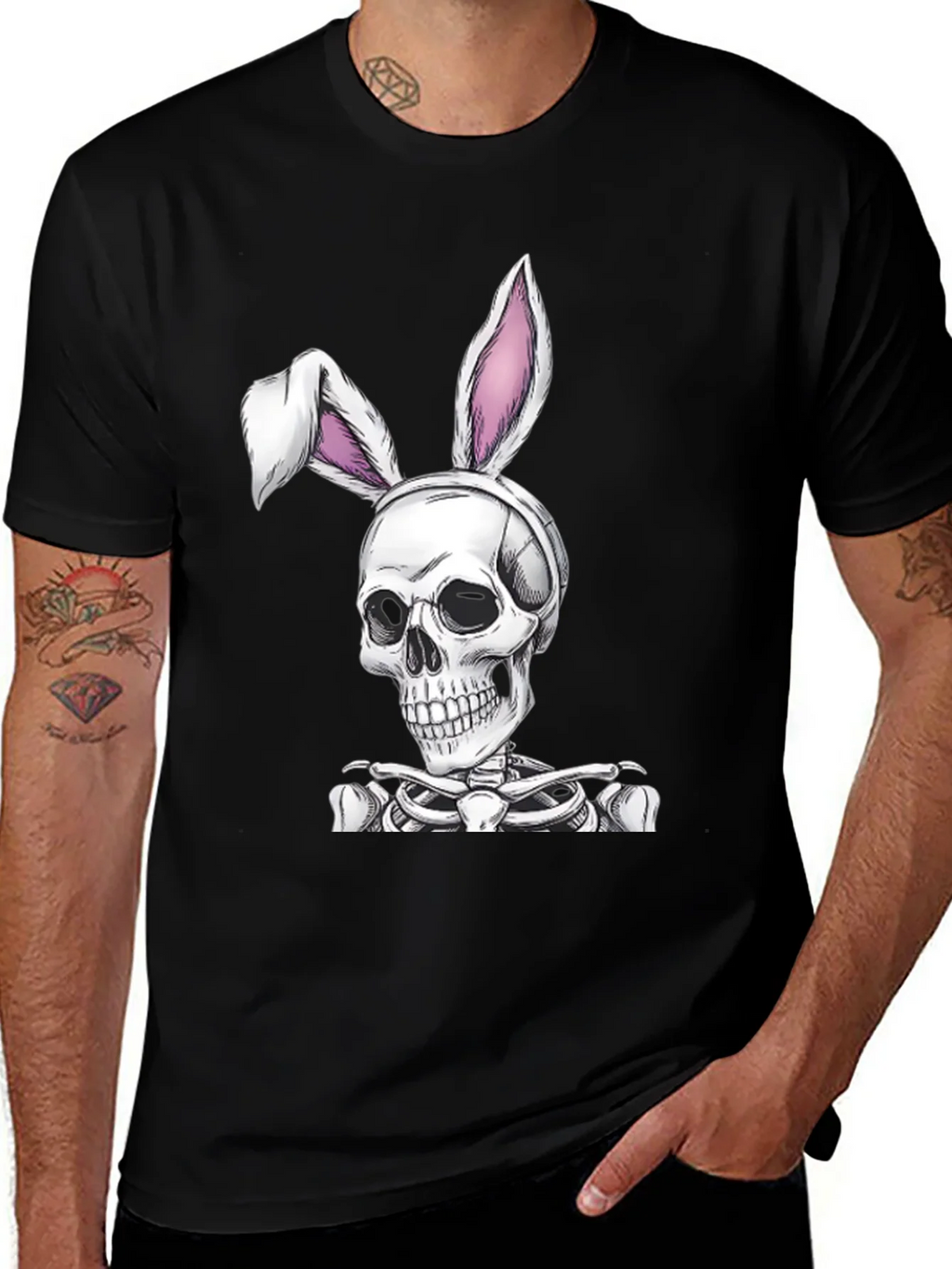 Skull Bunny Graphic Tee - Spooky Easter T-Shirt product image 1