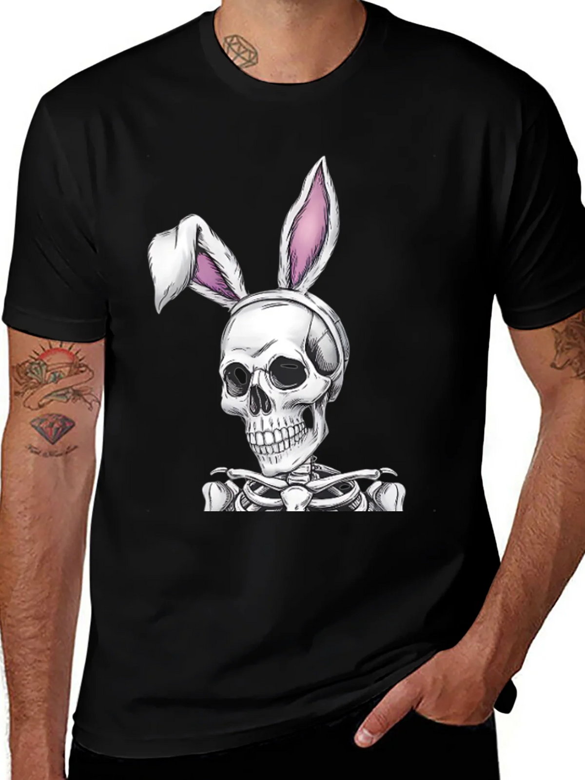 Skull Bunny Graphic Tee - Spooky Easter T-Shirt product image 1