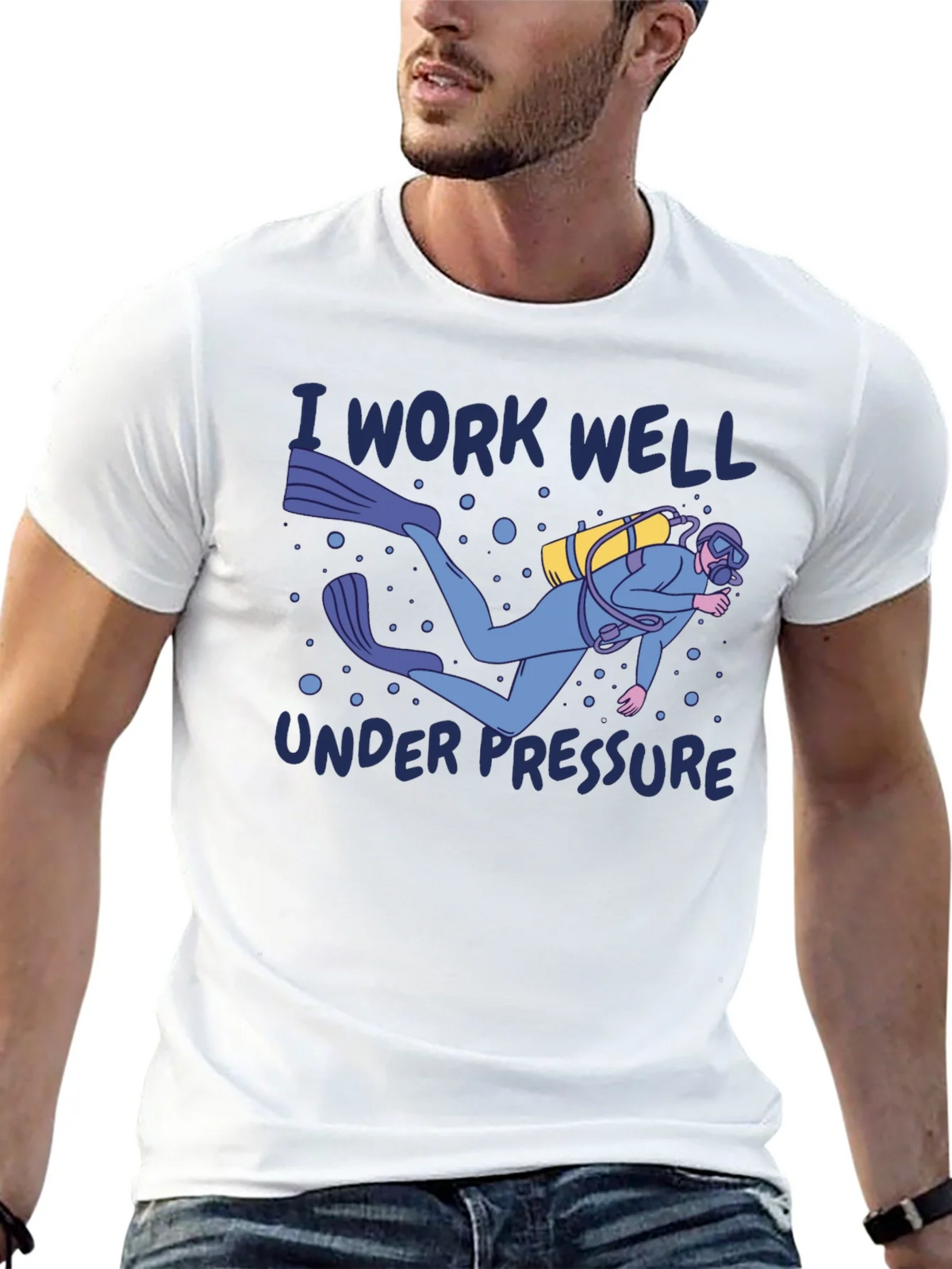 I Work Well Under Pressure Diver Graphic T-Shirt product image 12