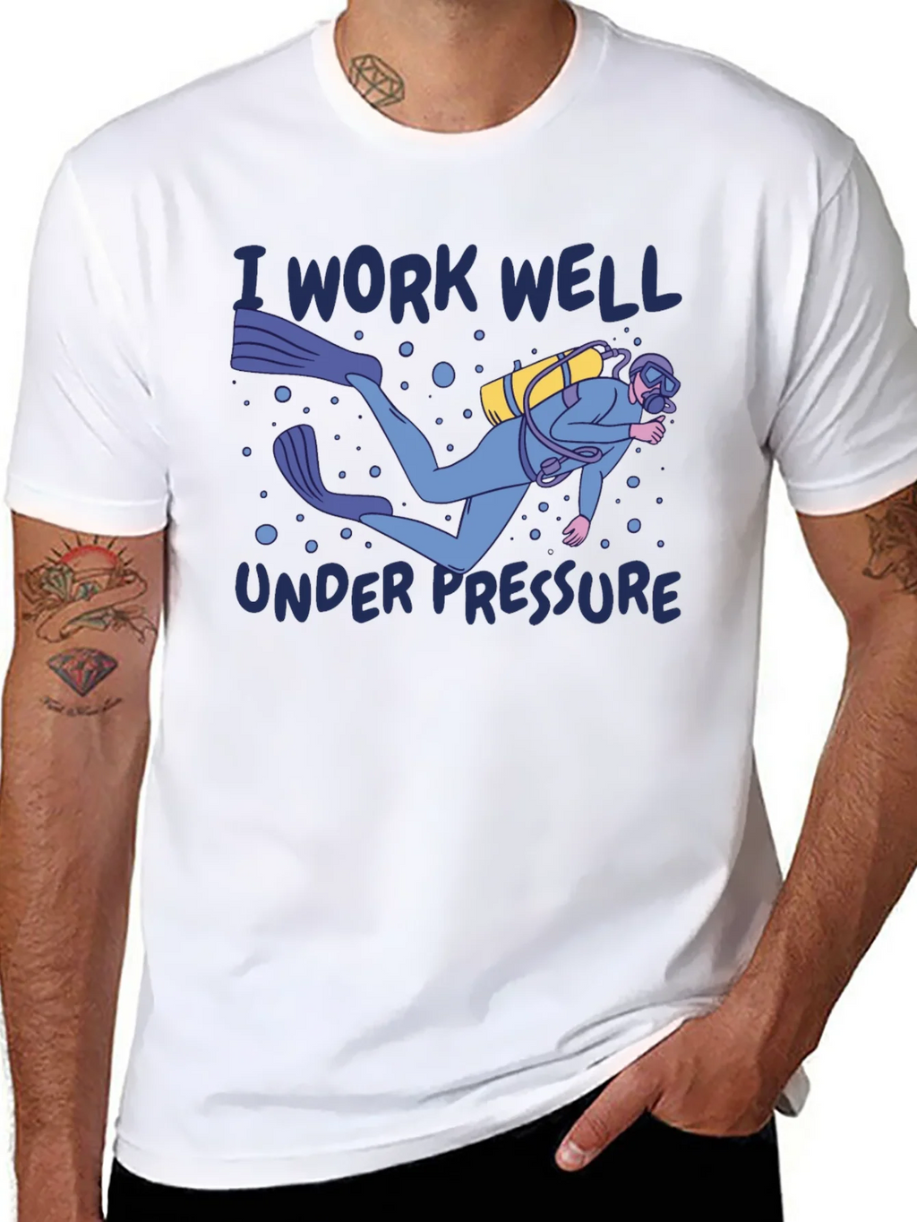I Work Well Under Pressure Diver Graphic T-Shirt product image 7
