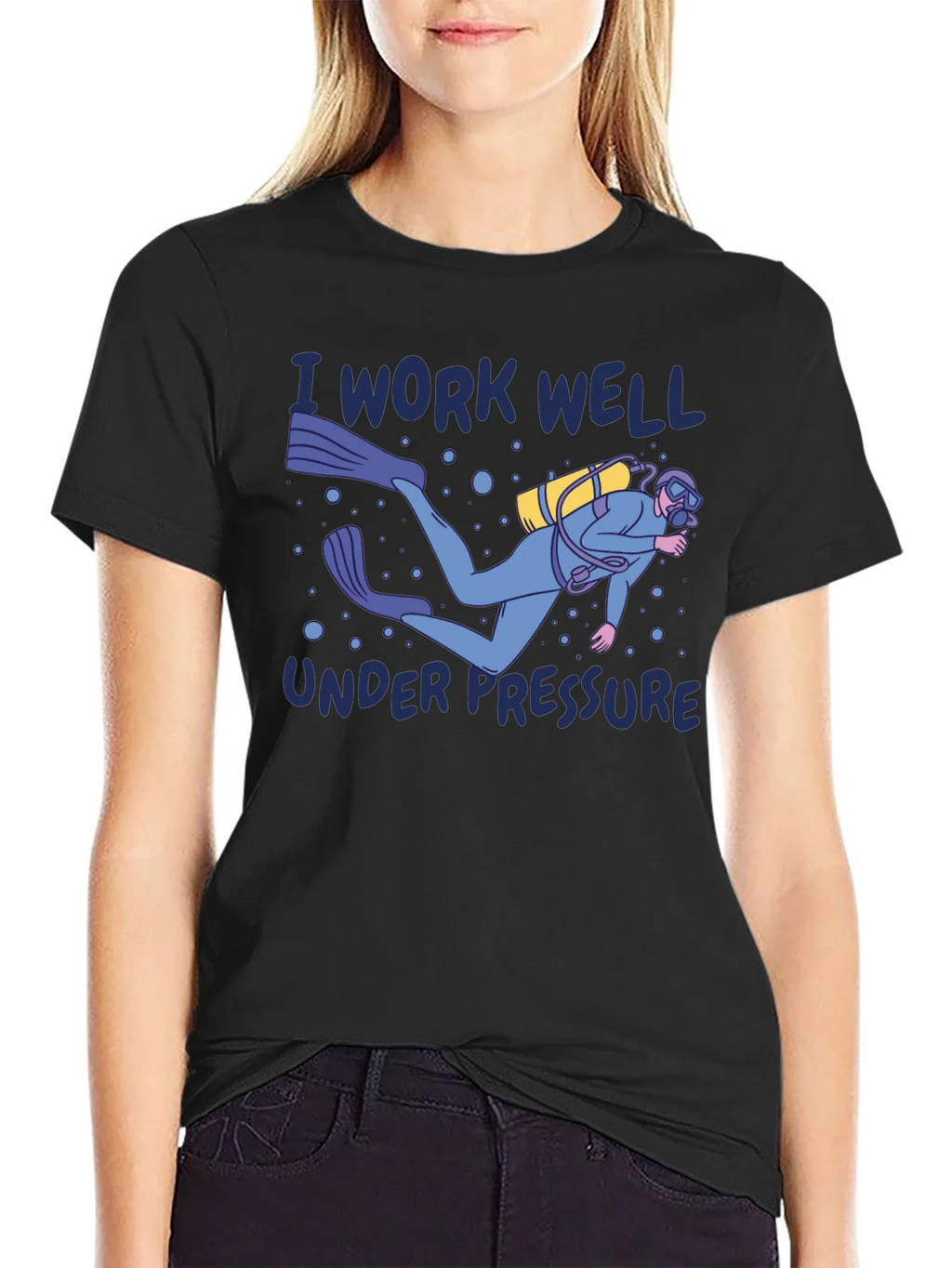 I Work Well Under Pressure Diver Graphic T-Shirt product image 2