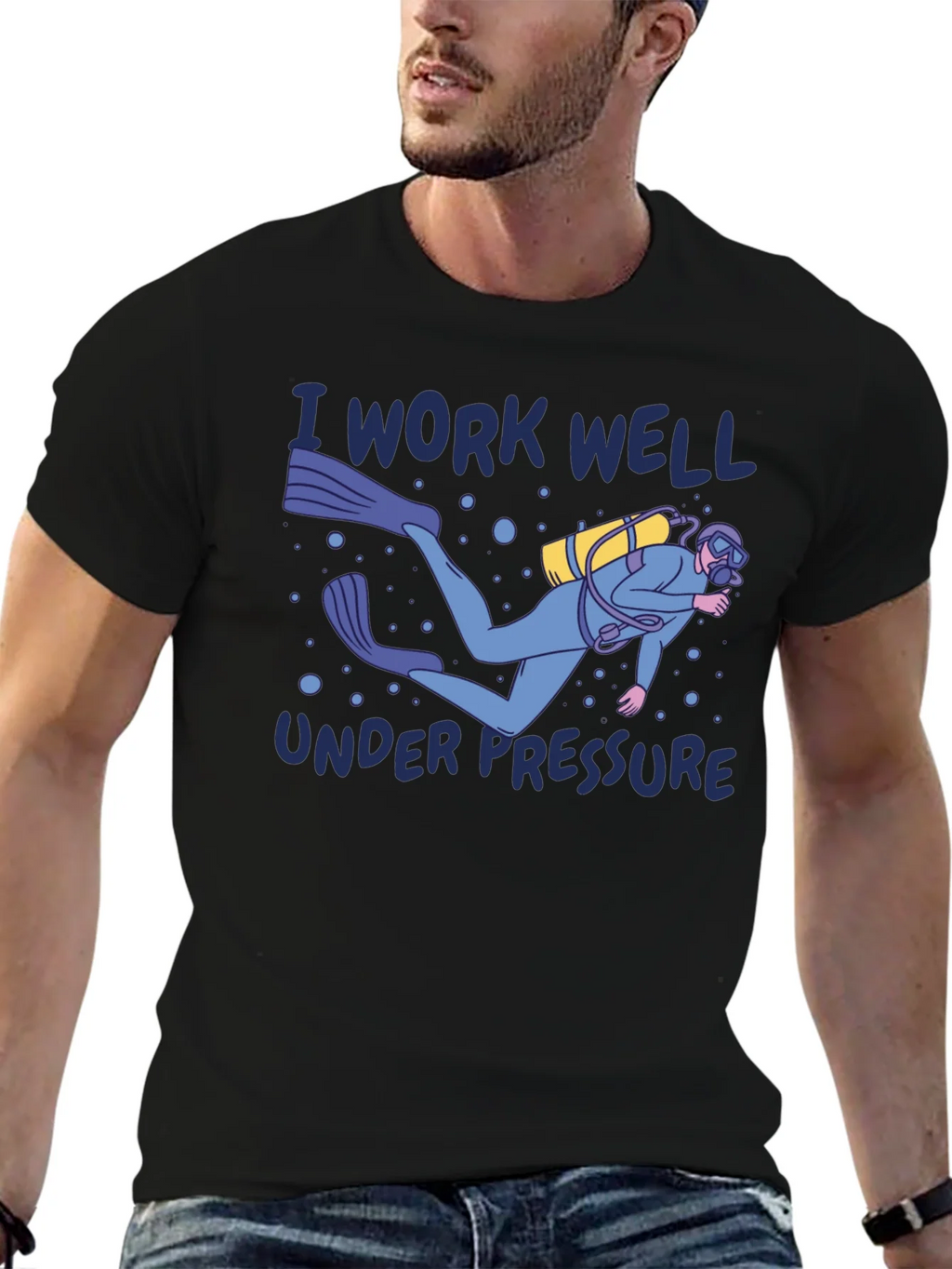 I Work Well Under Pressure Diver Graphic T-Shirt product image 6