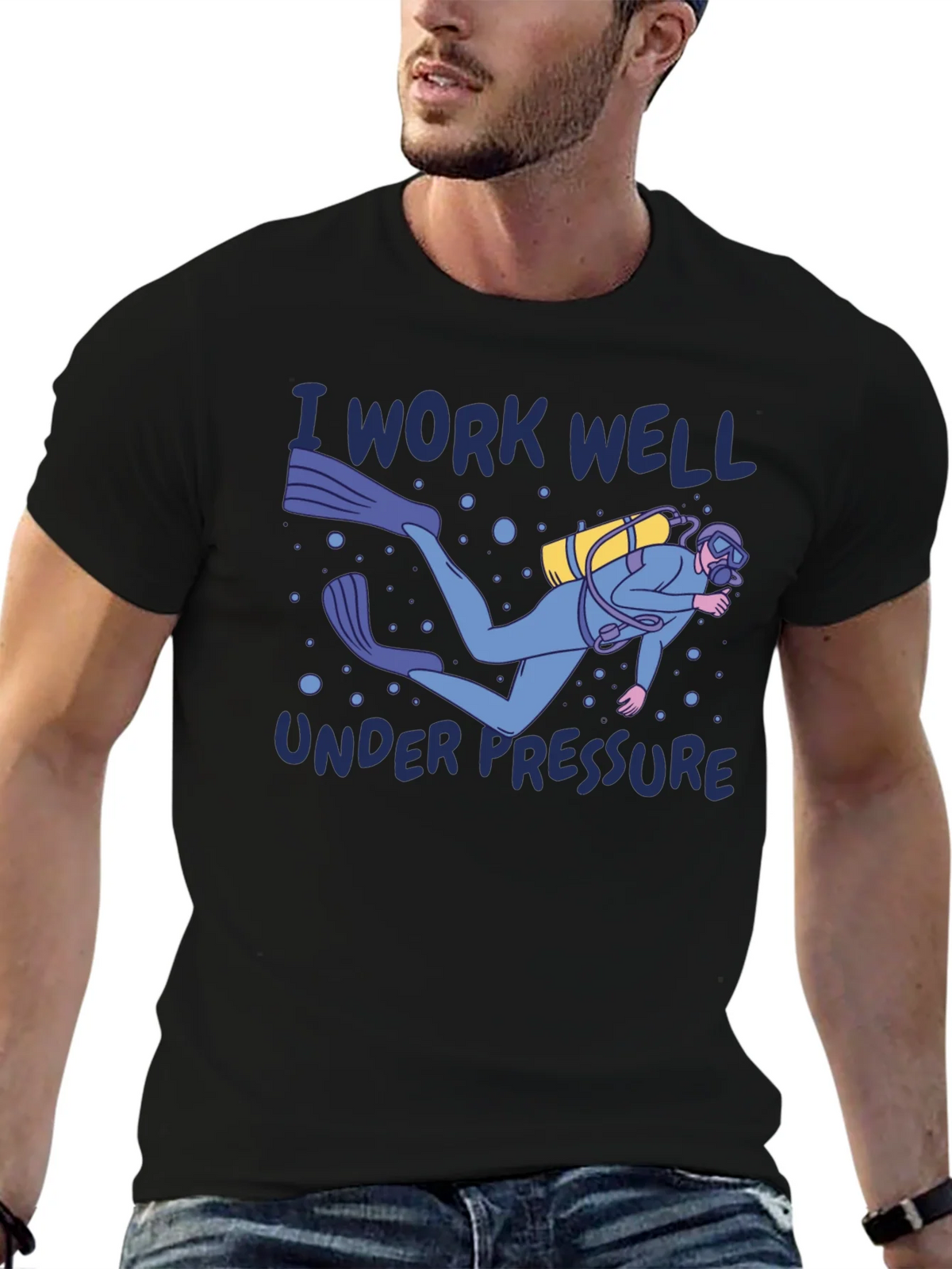 I Work Well Under Pressure Diver Graphic T-Shirt product image 6