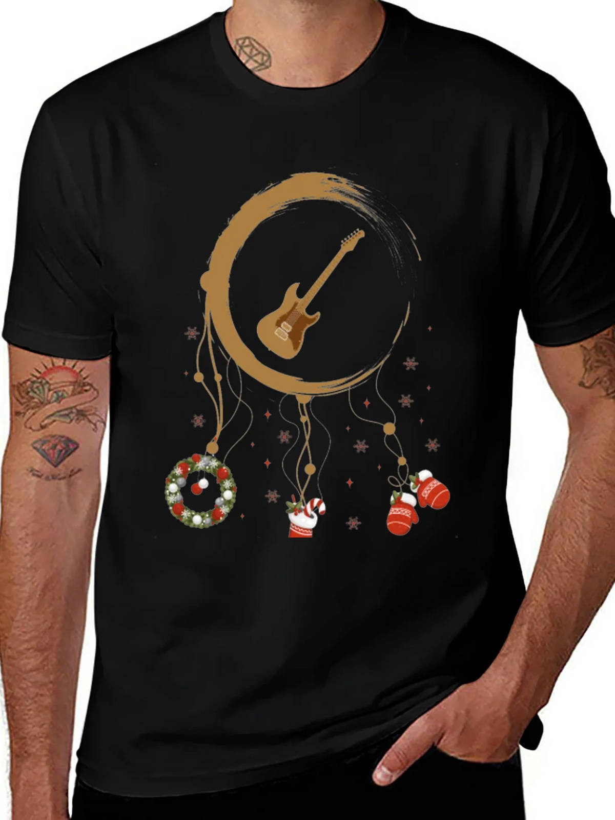 Festive Guitar Dreamcatcher Graphic Tee product image 1