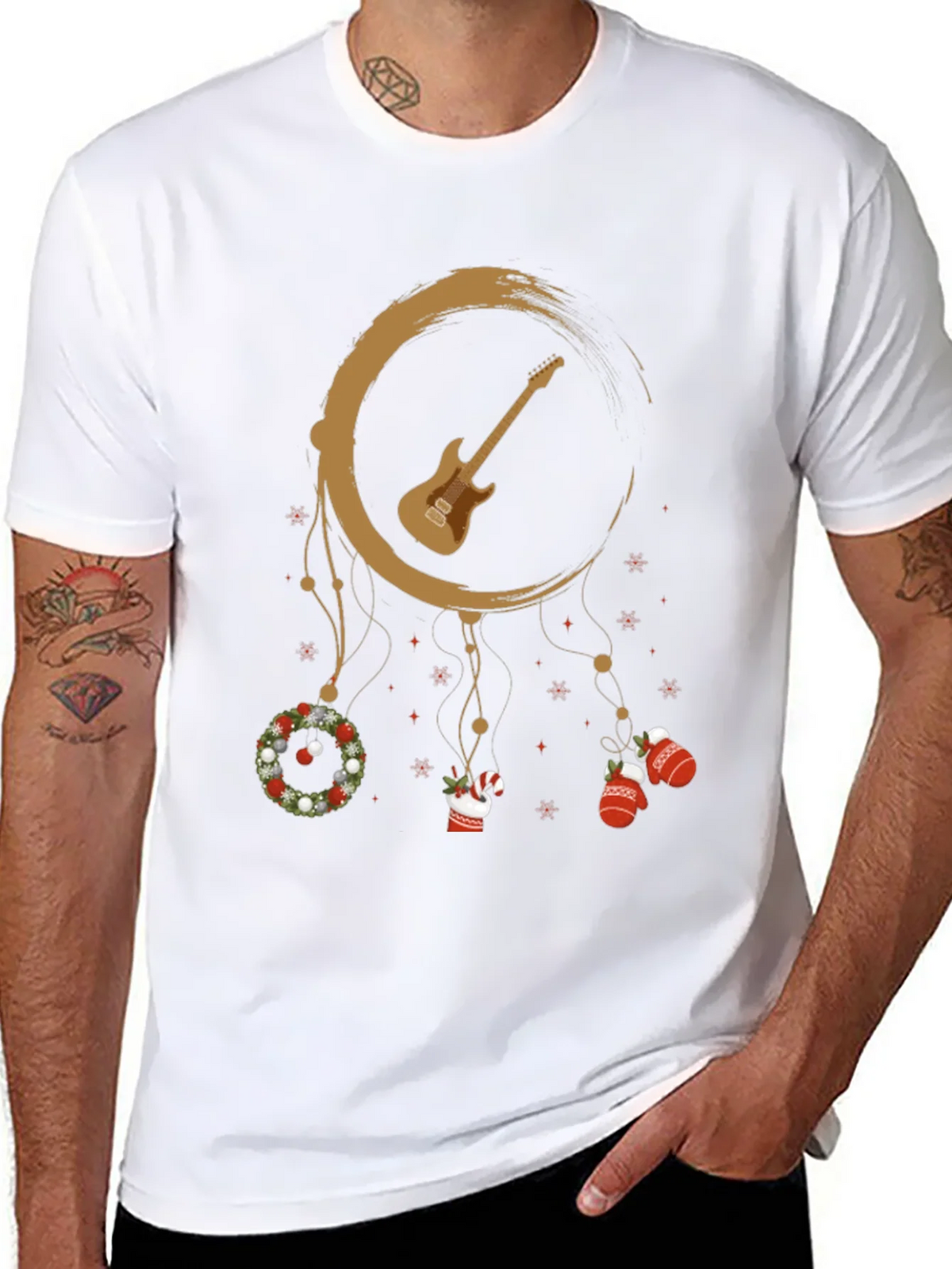 Festive Guitar Dreamcatcher Graphic Tee product image 7