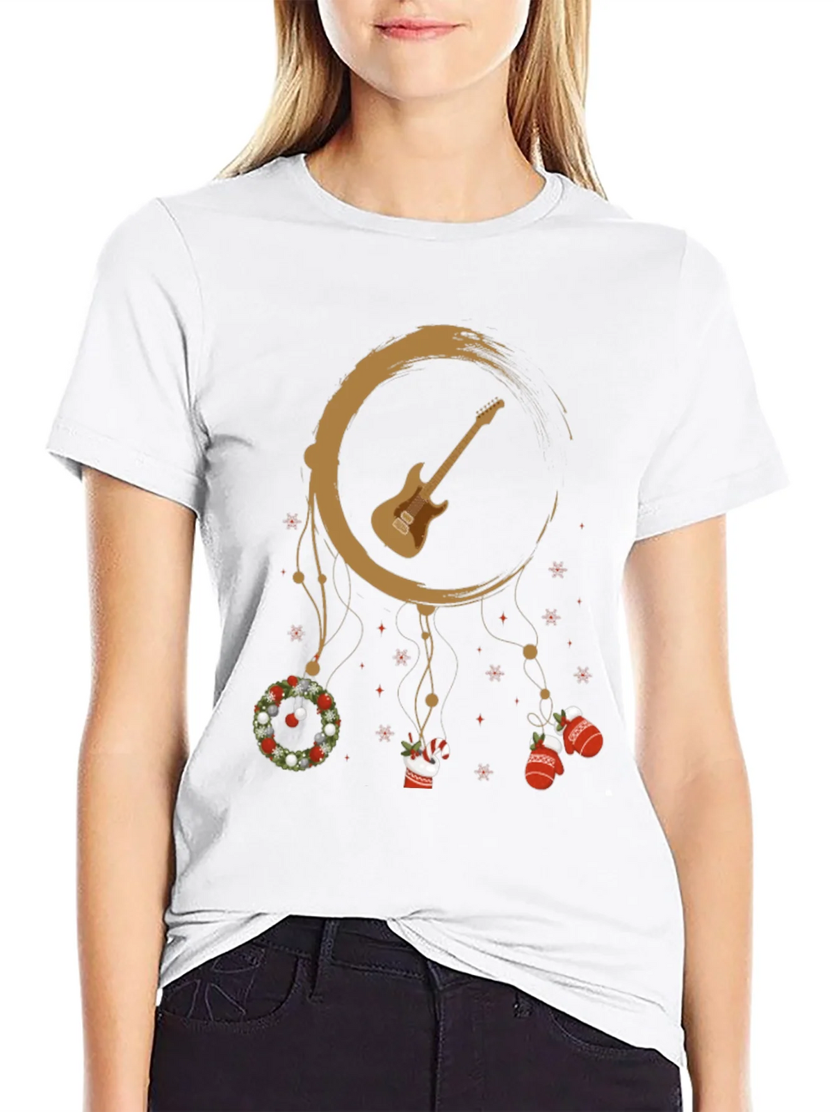 Festive Guitar Dreamcatcher Graphic Tee product image 8