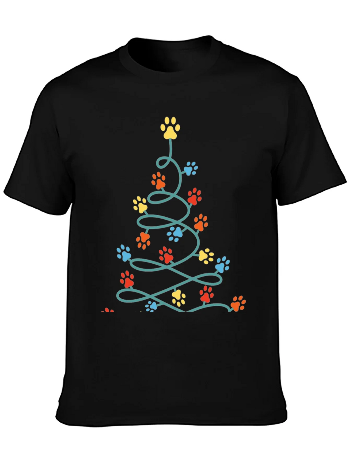 Dog Paw Christmas Tree T-Shirt product image 3