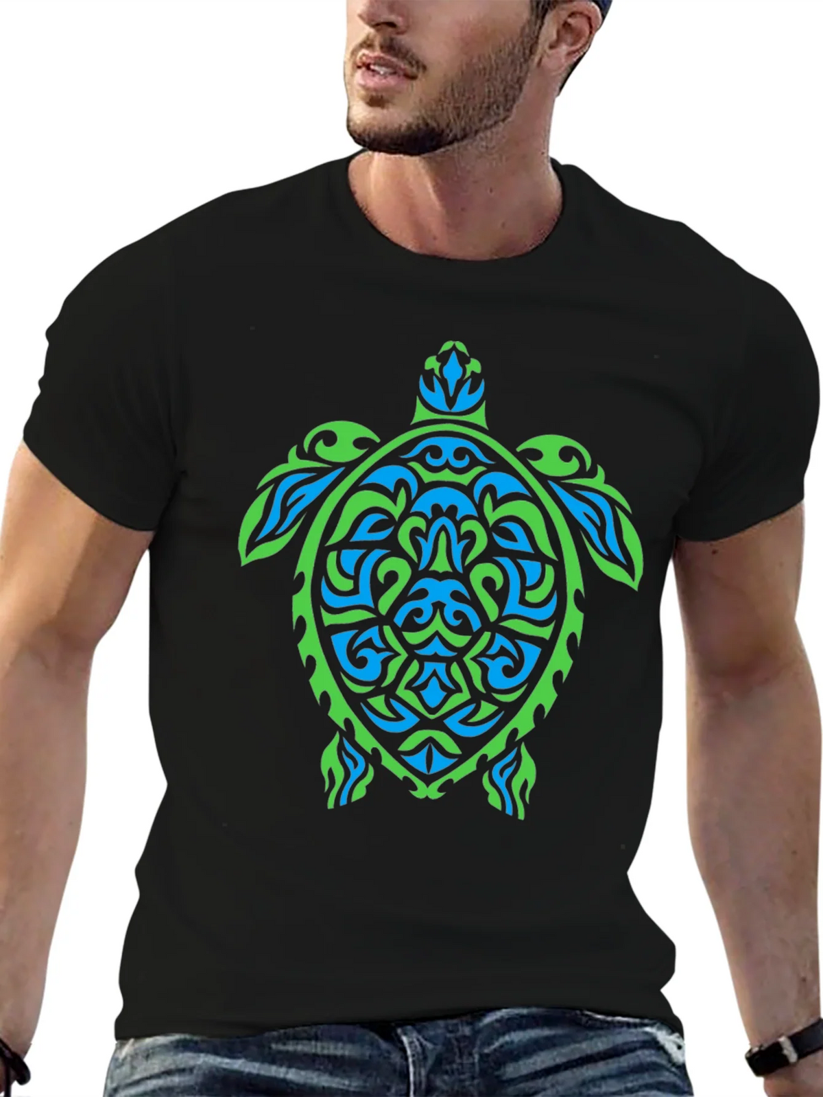 Tribal Turtle Graphic Tee - Black product image 6