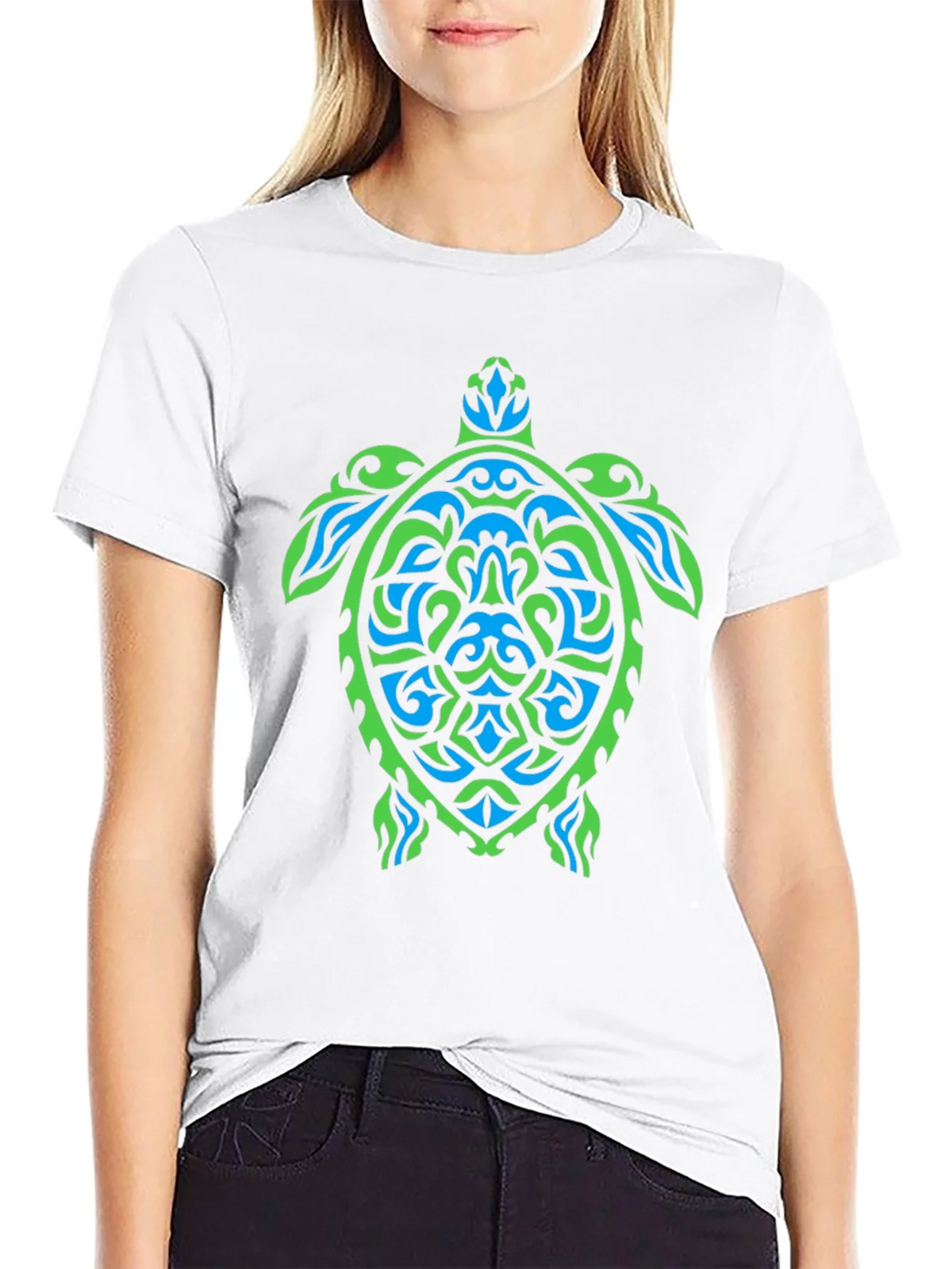 Tribal Turtle Graphic Tee - Black product image 8