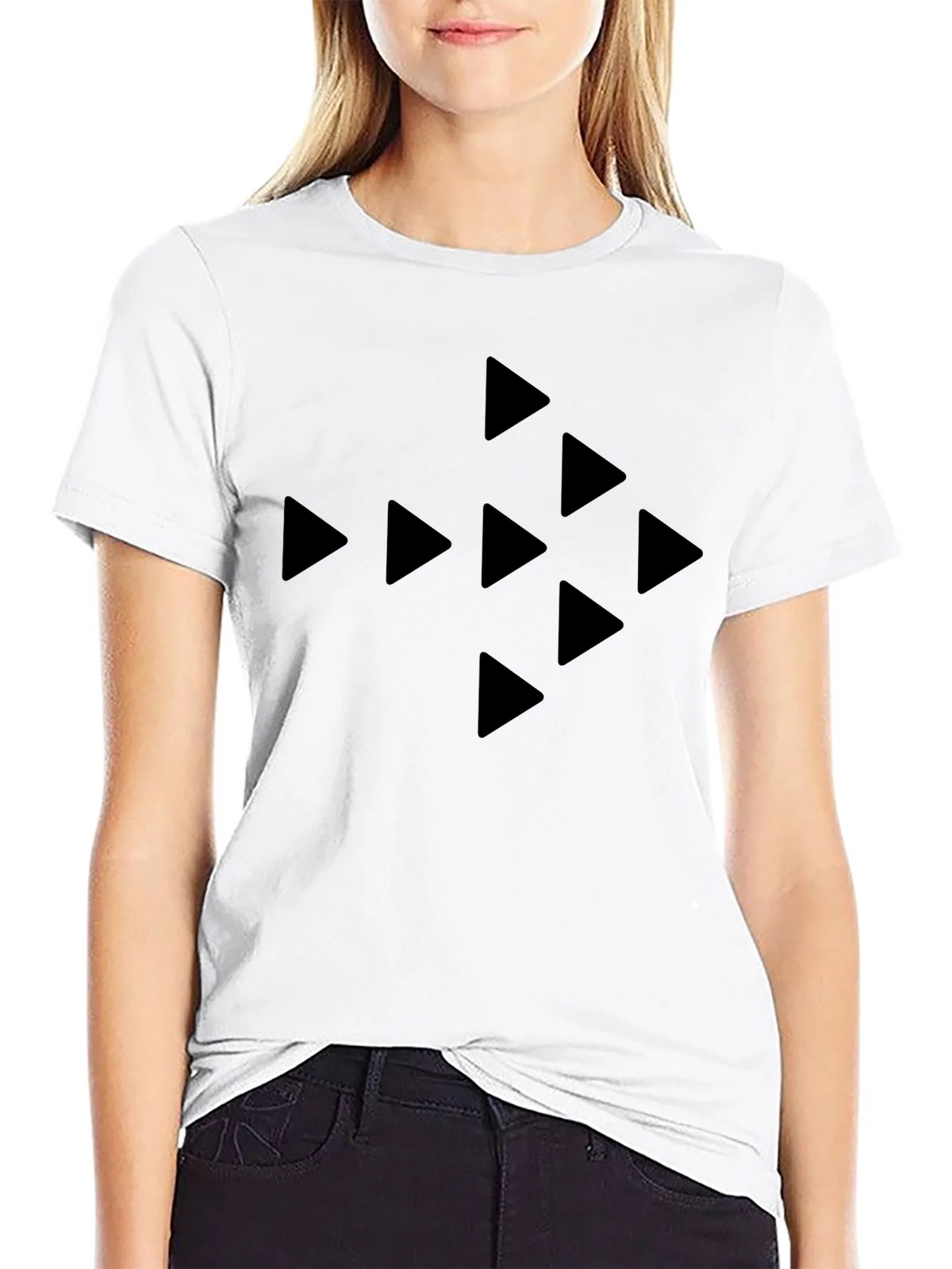 Black Triangle Pattern T-Shirt - Modern Style product image 3