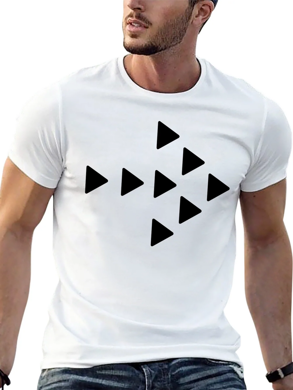 Black Triangle Pattern T-Shirt - Modern Style product image 6
