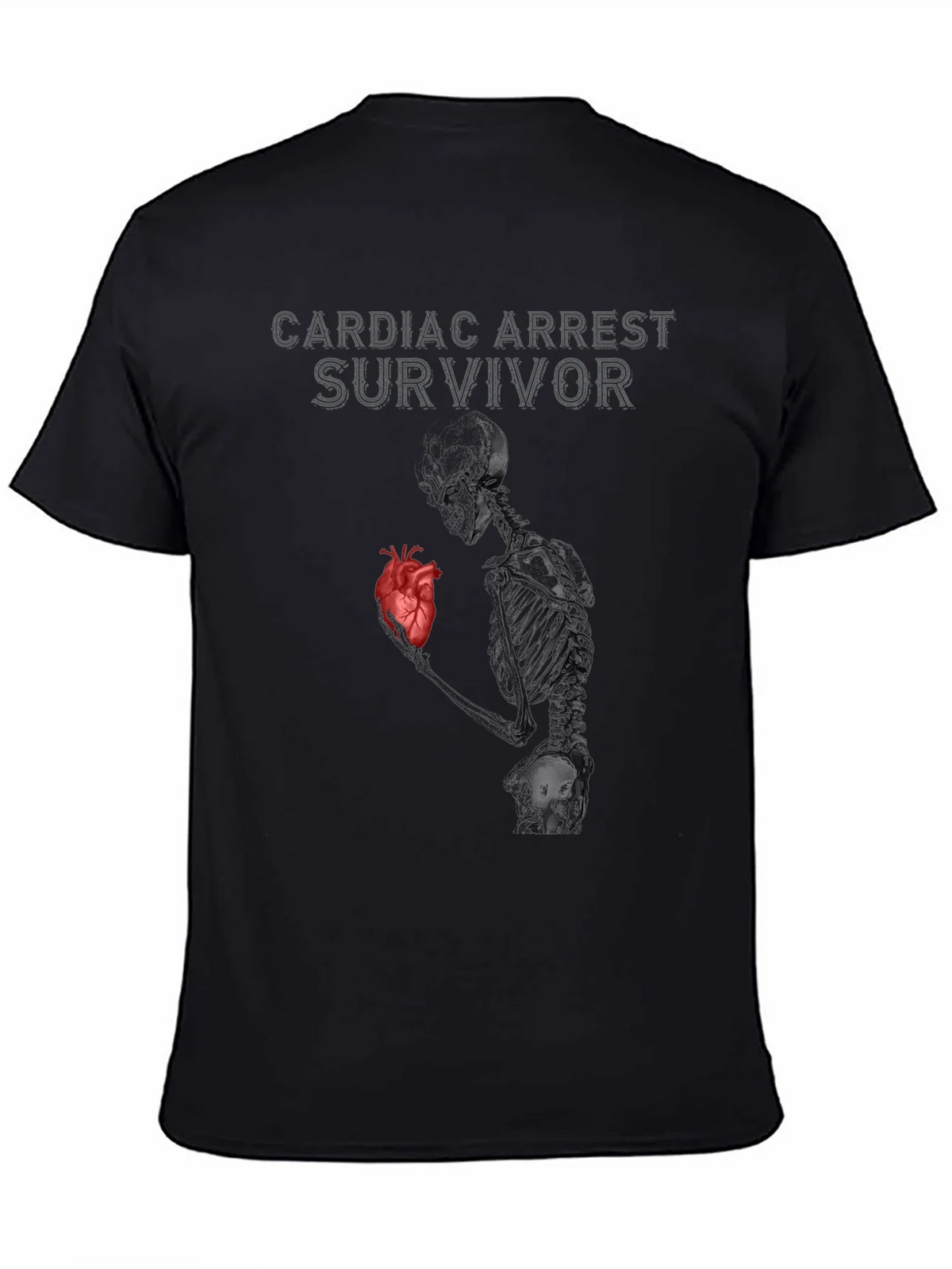Cardiac Arrest Survivor T-Shirt Skeleton Heart Graphic product image 4