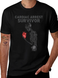 Cardiac Arrest Survivor T-Shirt Skeleton Heart Graphic product image 1