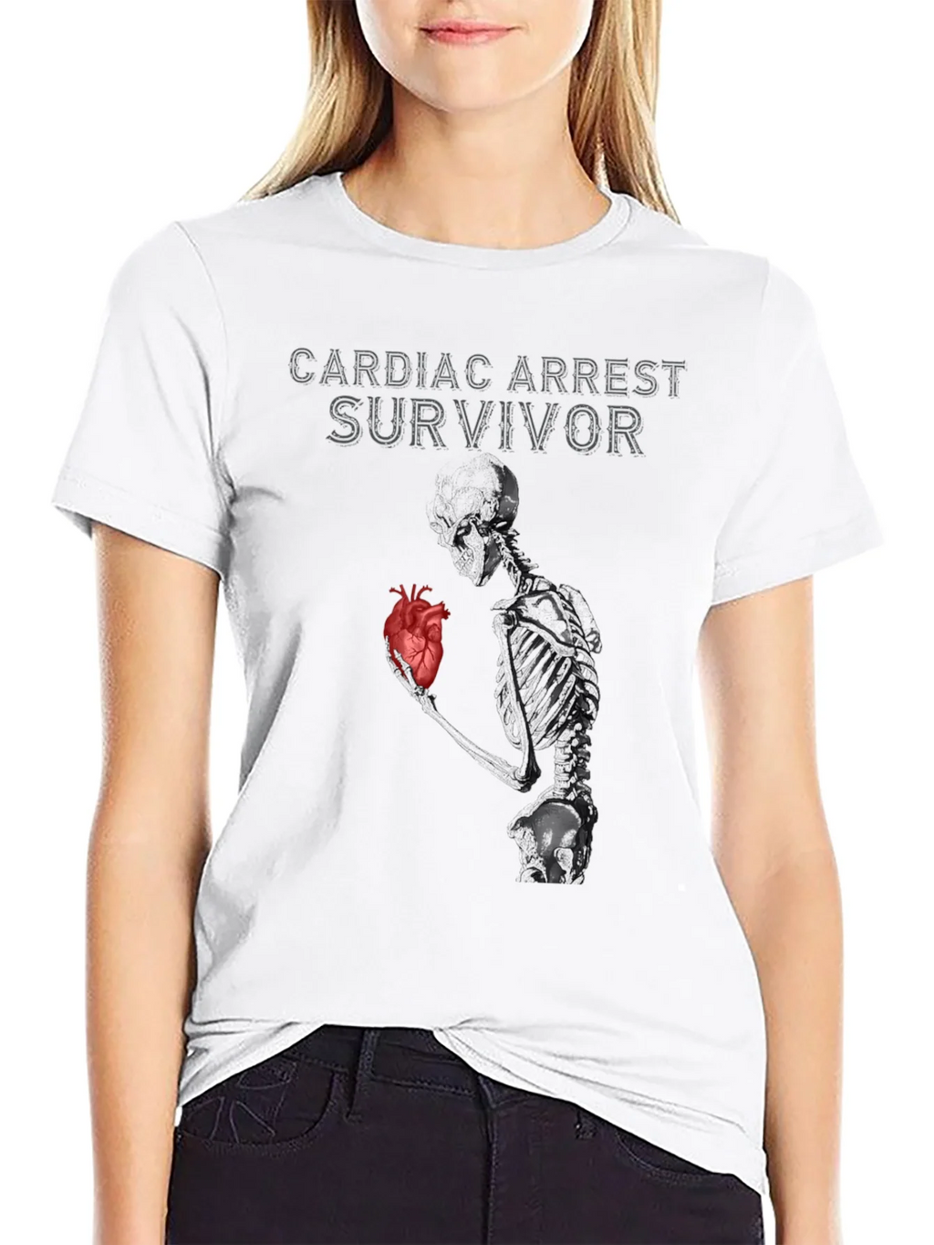 Cardiac Arrest Survivor T-Shirt Skeleton Heart Graphic product image 8