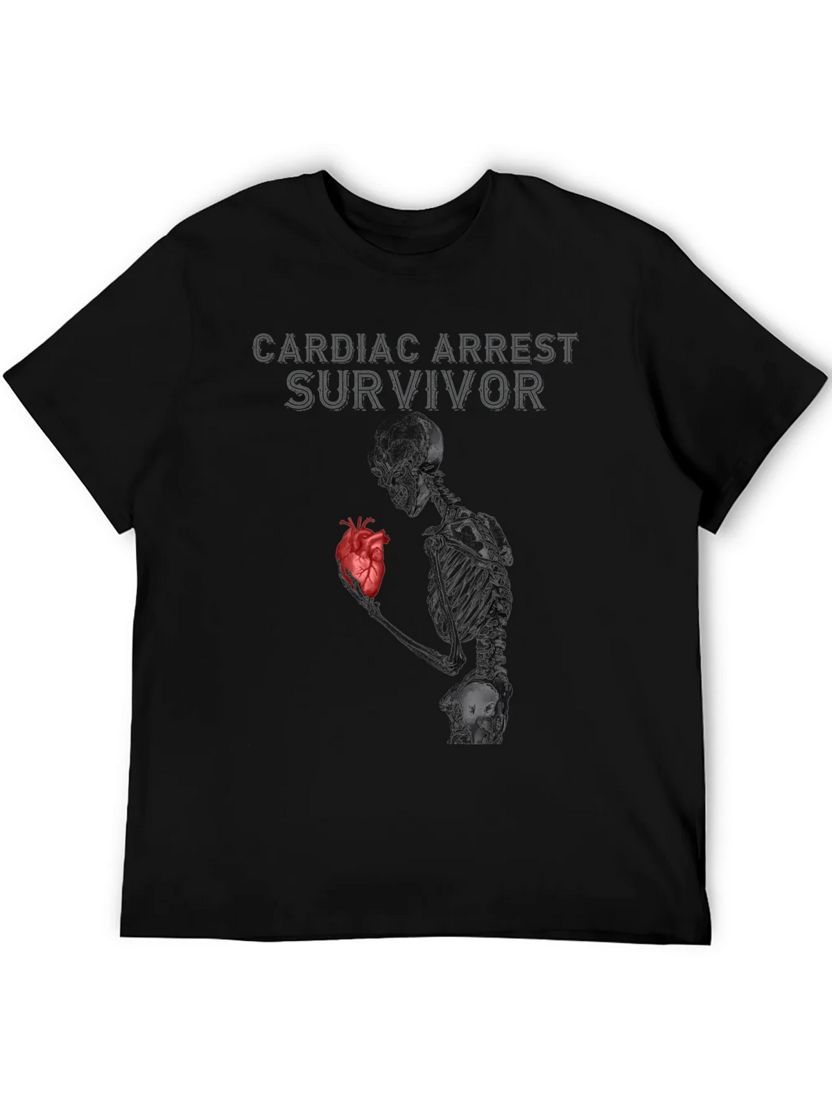 Cardiac Arrest Survivor T-Shirt Skeleton Heart Graphic product image 5