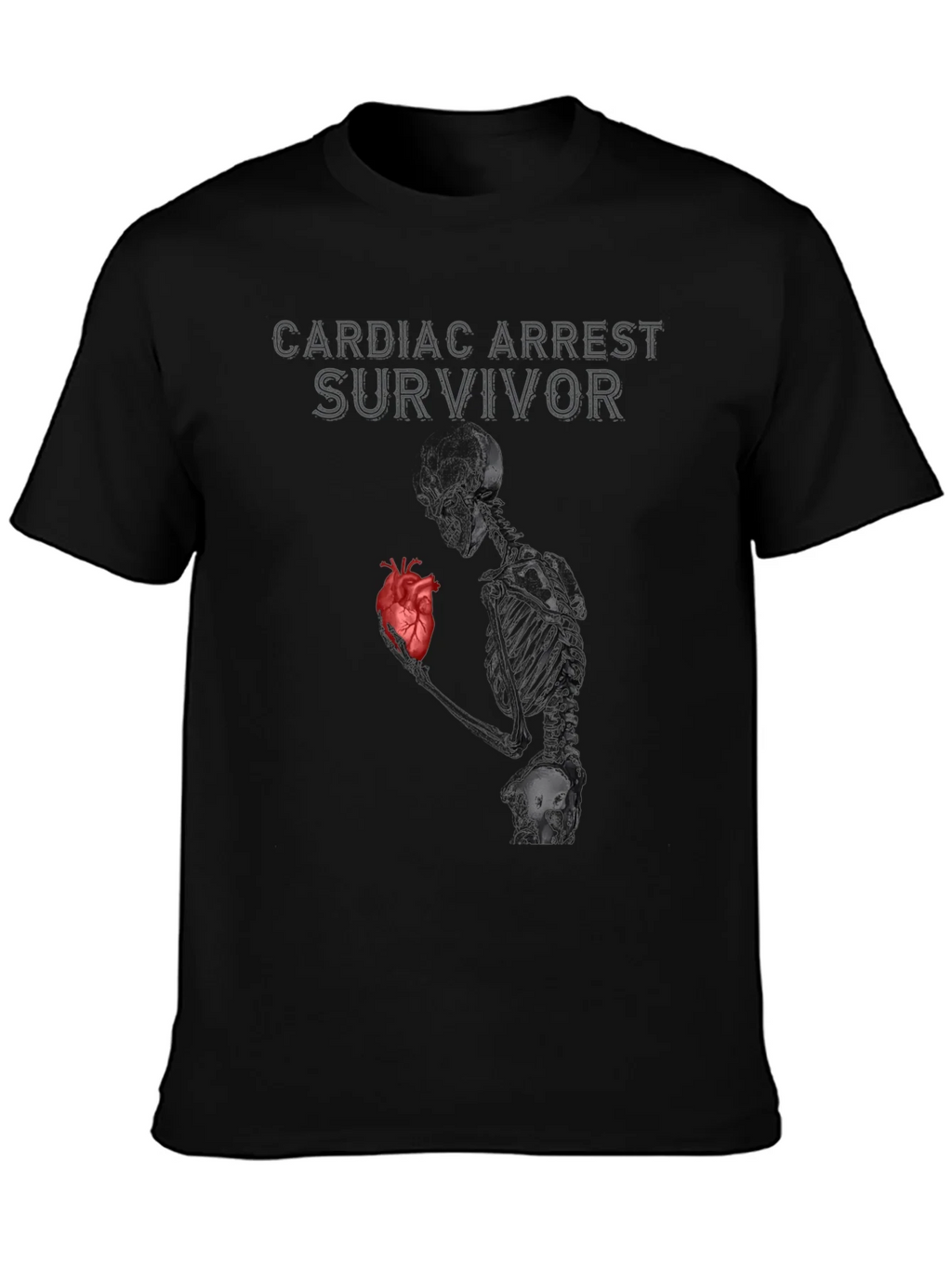 Cardiac Arrest Survivor T-Shirt Skeleton Heart Graphic product image 3