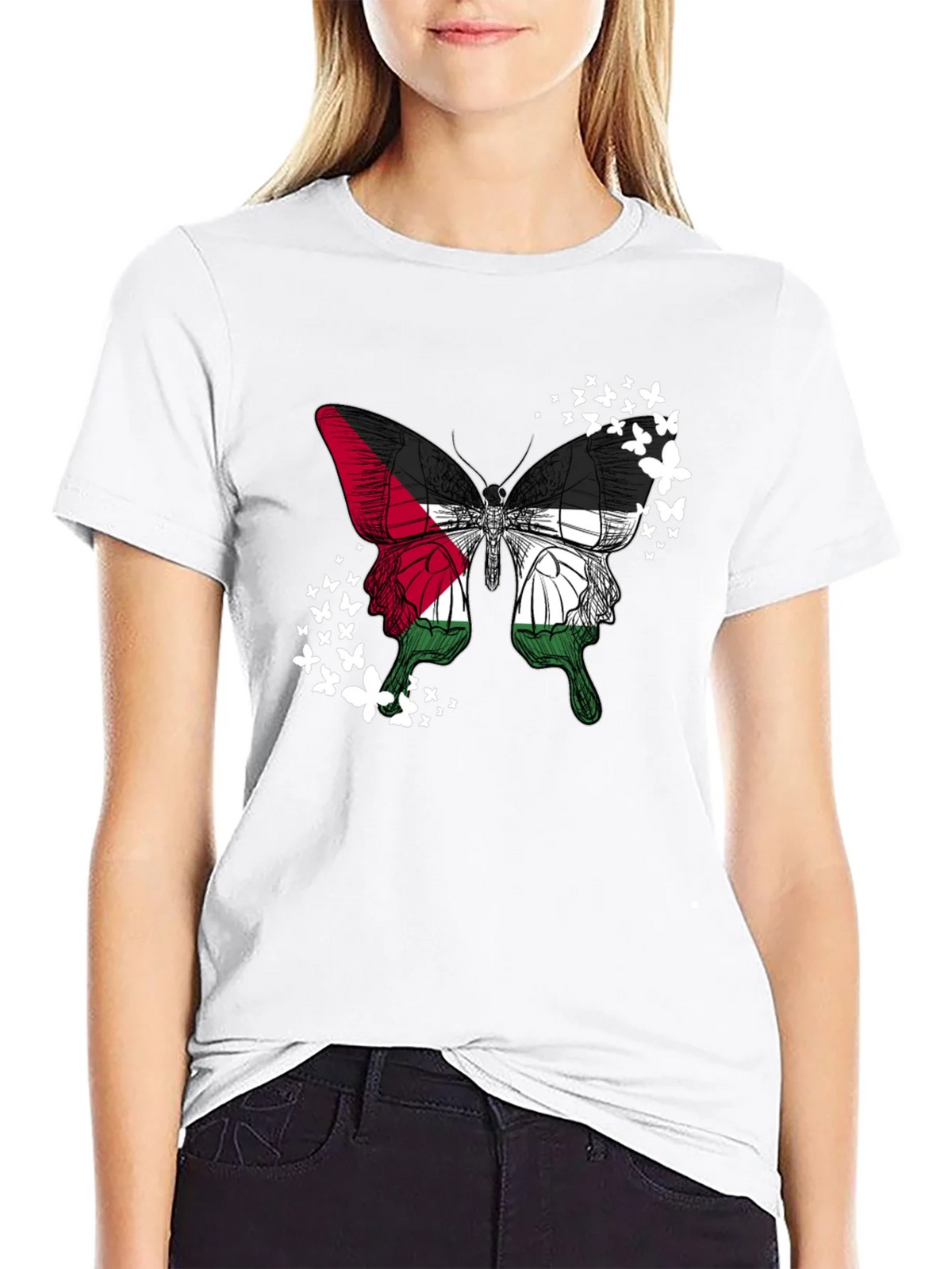 Palestinian Flag Butterfly T-Shirt product image 7