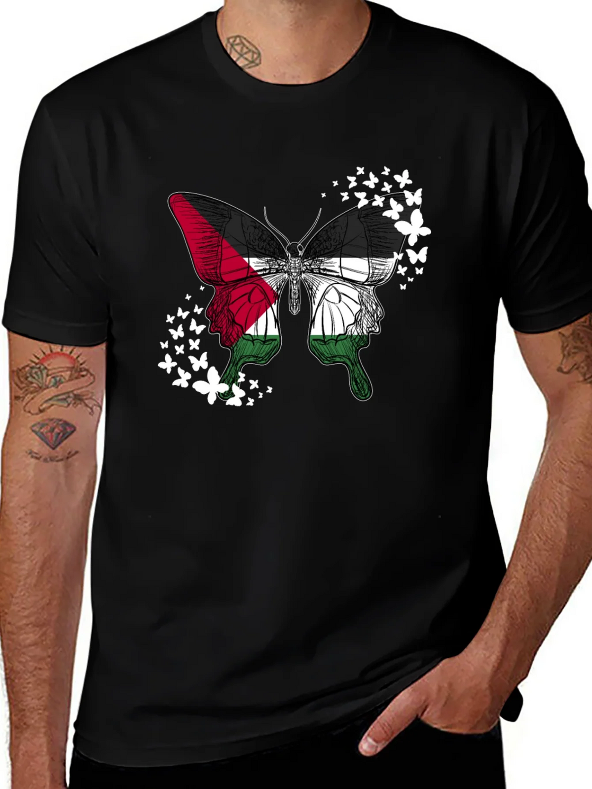 Palestinian Flag Butterfly T-Shirt product image 1
