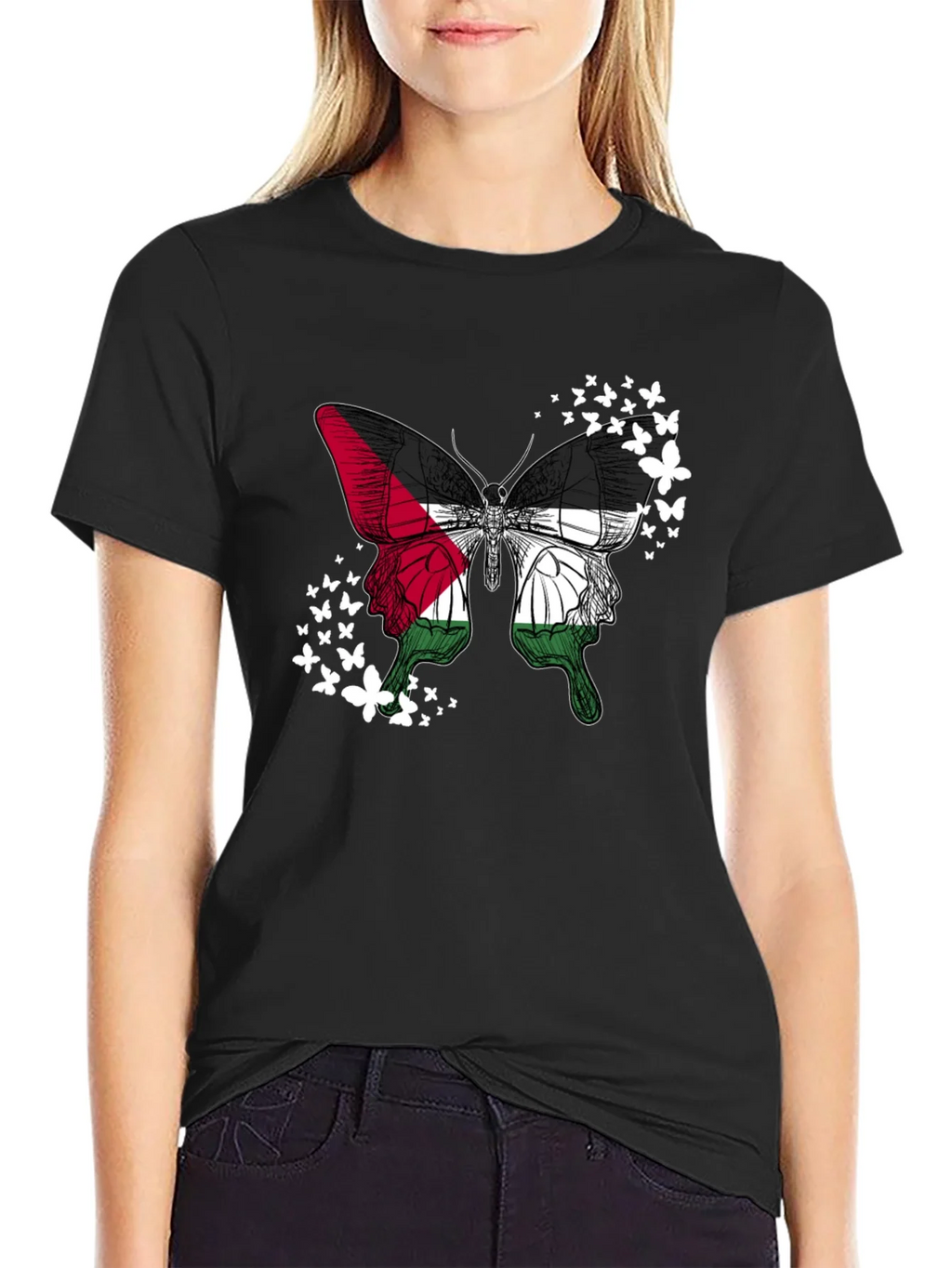 Palestinian Flag Butterfly T-Shirt product image 2