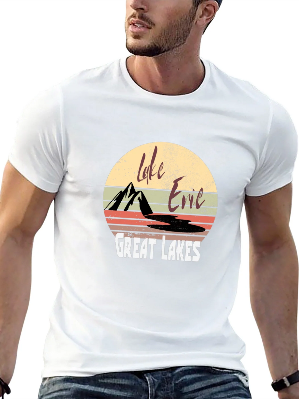 Lake Erie Great Lakes Retro T-Shirt product image 5