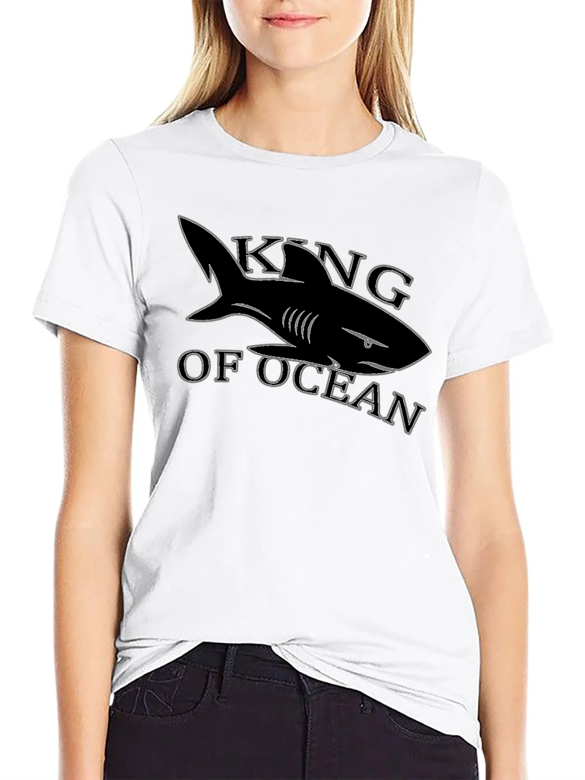 King of Ocean Shark T-Shirt - Black product image 8