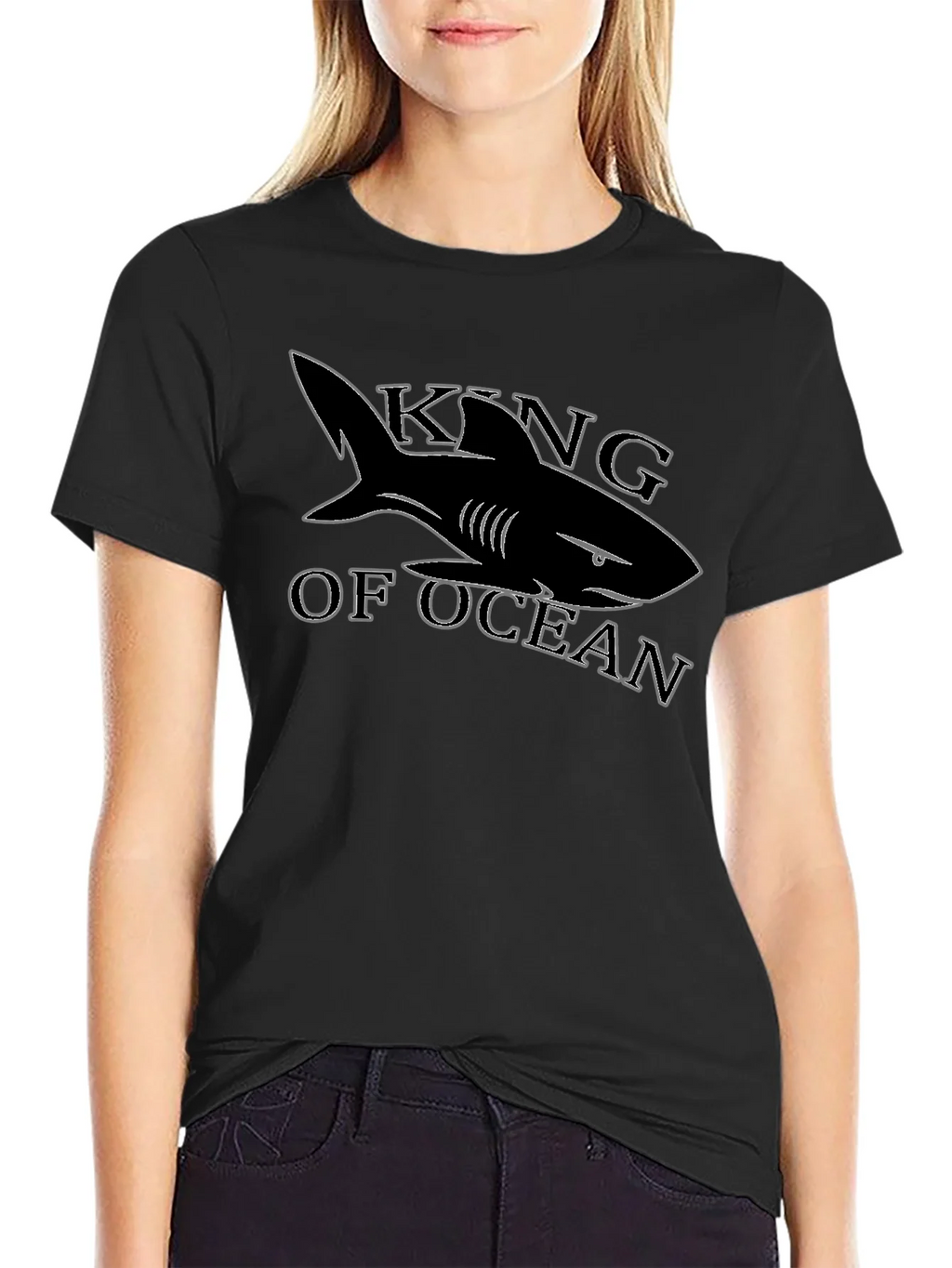 King of Ocean Shark T-Shirt - Black product image 2