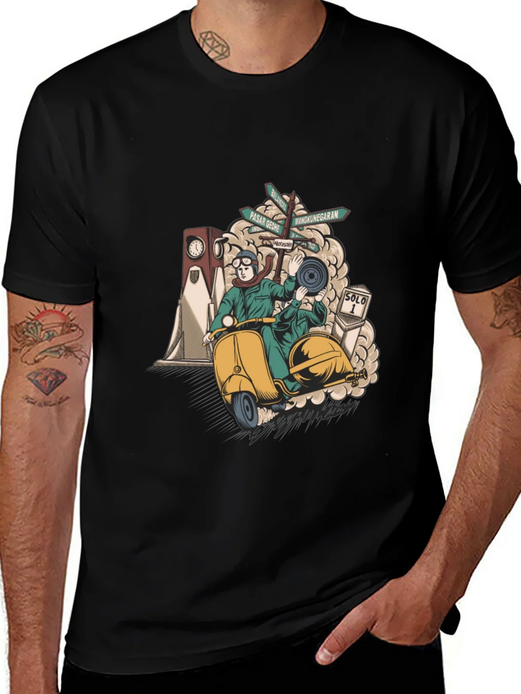 Solo Scooter Graphic Tee - Retro Style product image 1