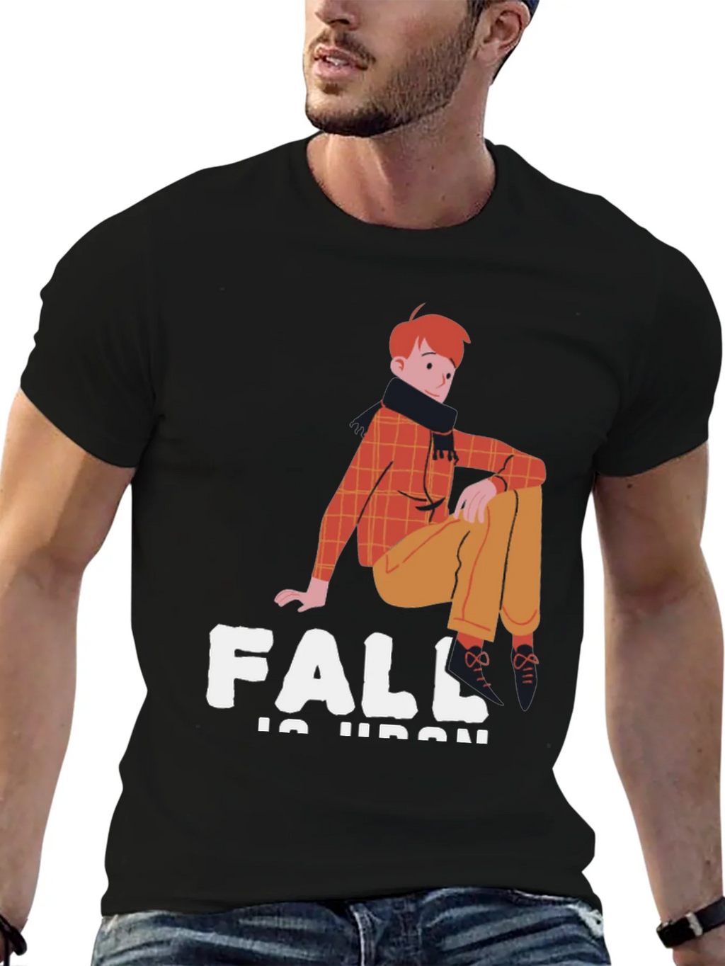 Fall In Urban Black Graphic Tee product image 2