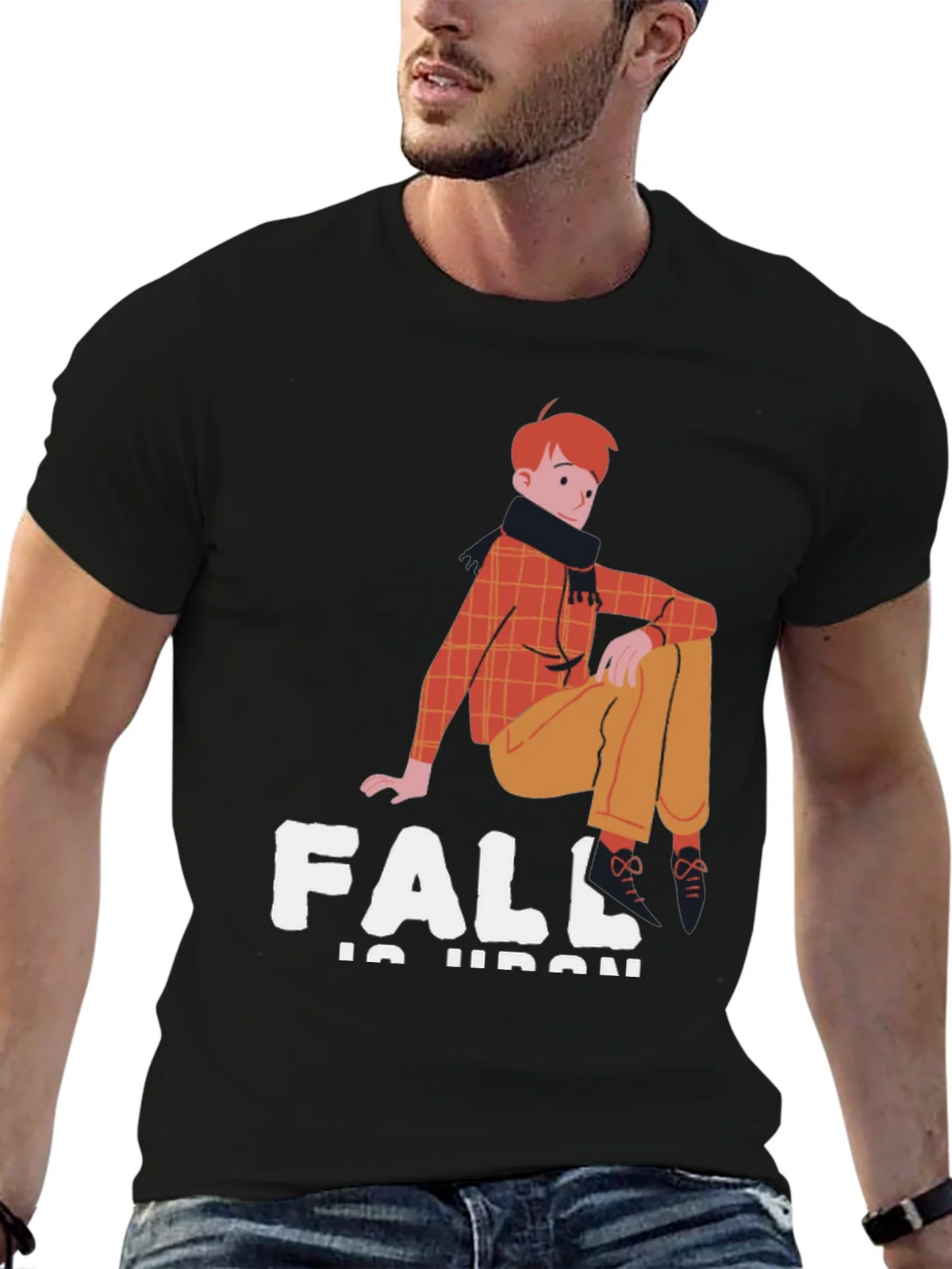 Fall In Urban Black Graphic Tee product image 2