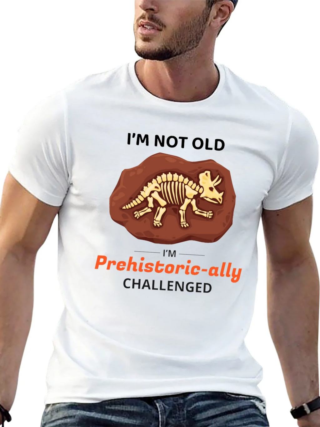 Prehistoric-ally Challenged Triceratops Skeleton T-Shirt product image 8