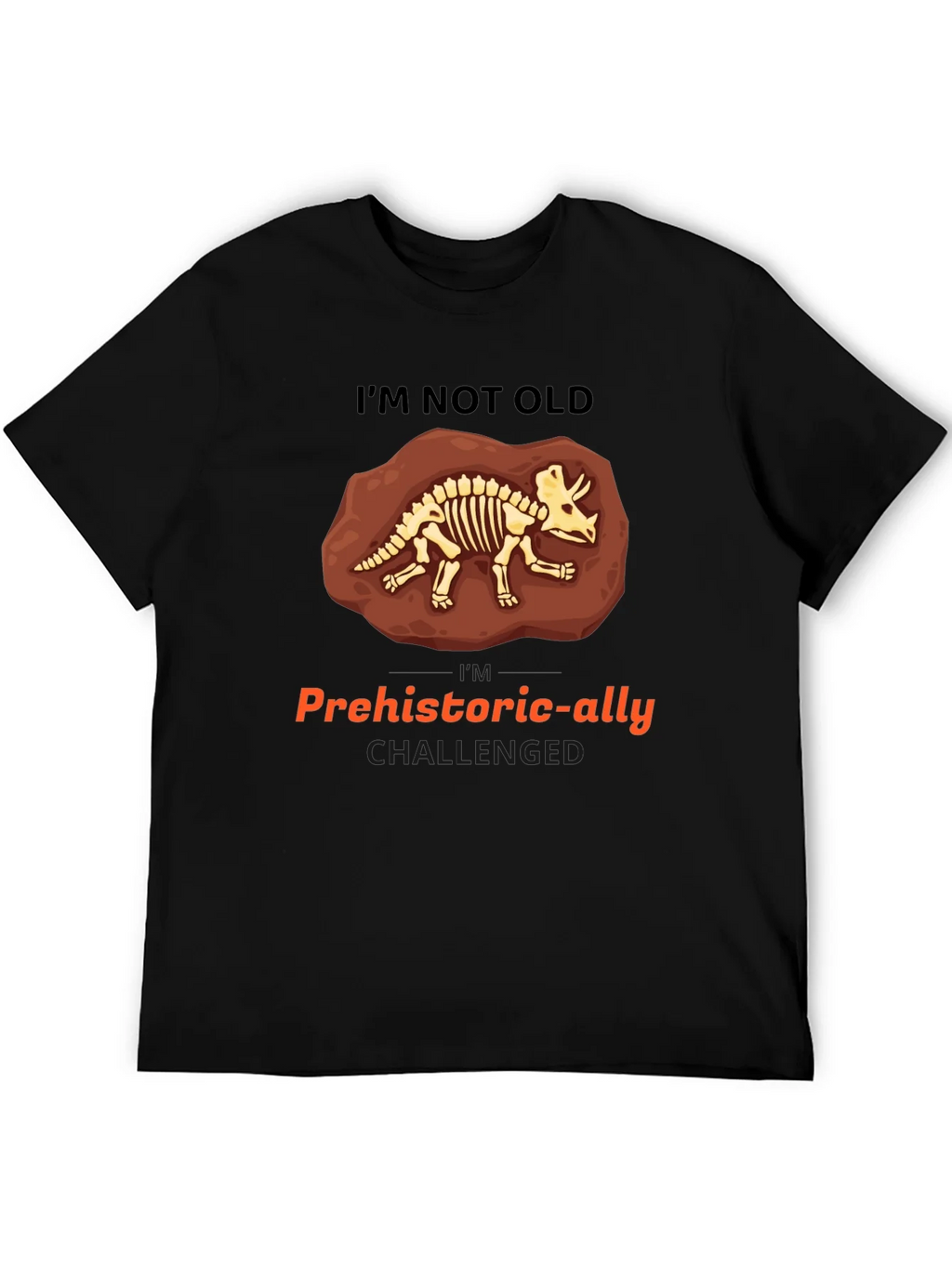 Prehistoric-ally Challenged Triceratops Skeleton T-Shirt product image 3