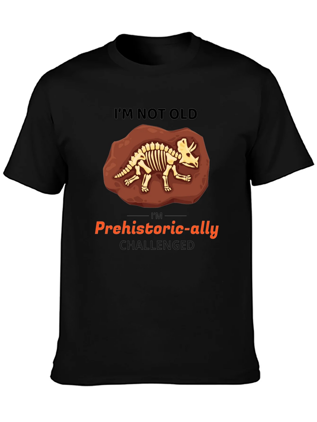 Prehistoric-ally Challenged Triceratops Skeleton T-Shirt product image 1