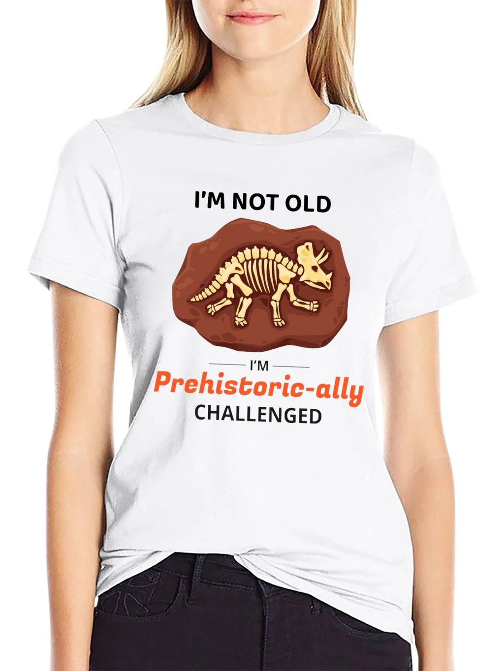 Prehistoric-ally Challenged Triceratops Skeleton T-Shirt product image 4