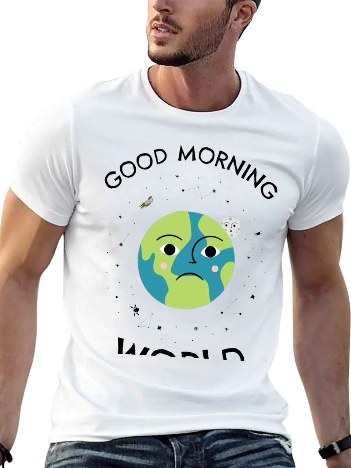 Sad Earth Graphic T-Shirt - Good Morning World Tee product image 6