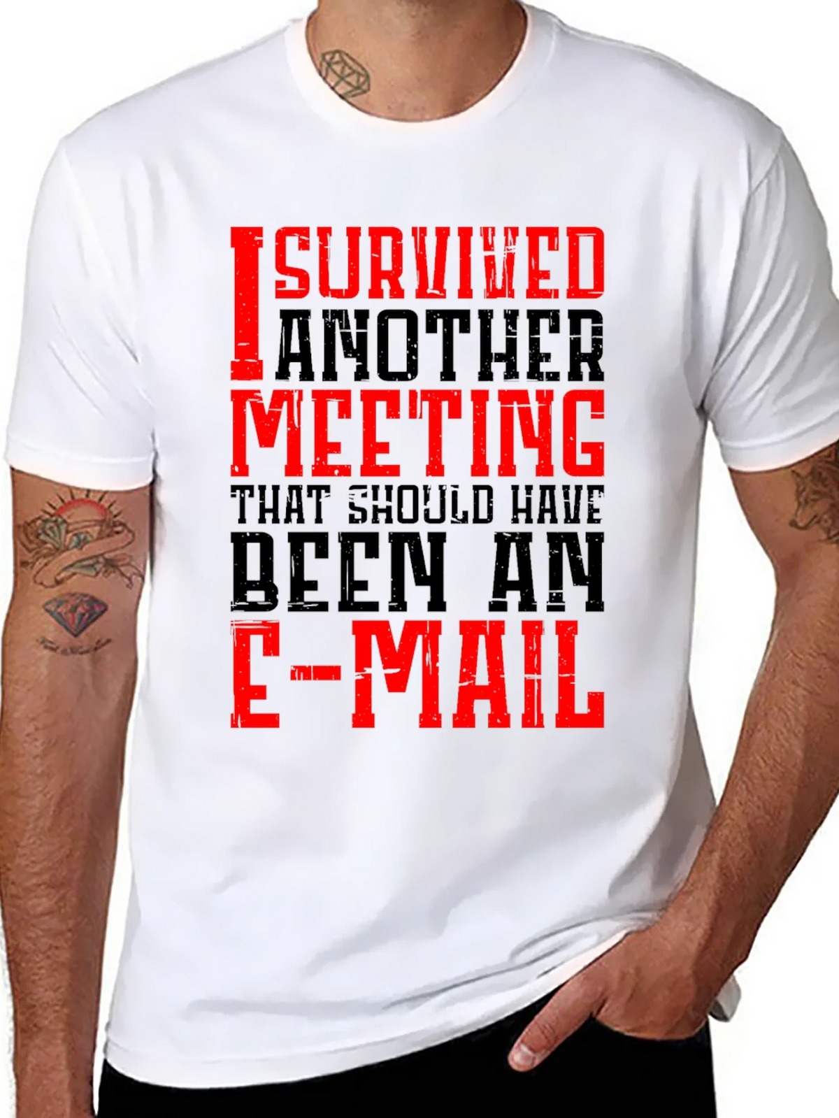 I Survived Another Meeting Black T-Shirt product image 7