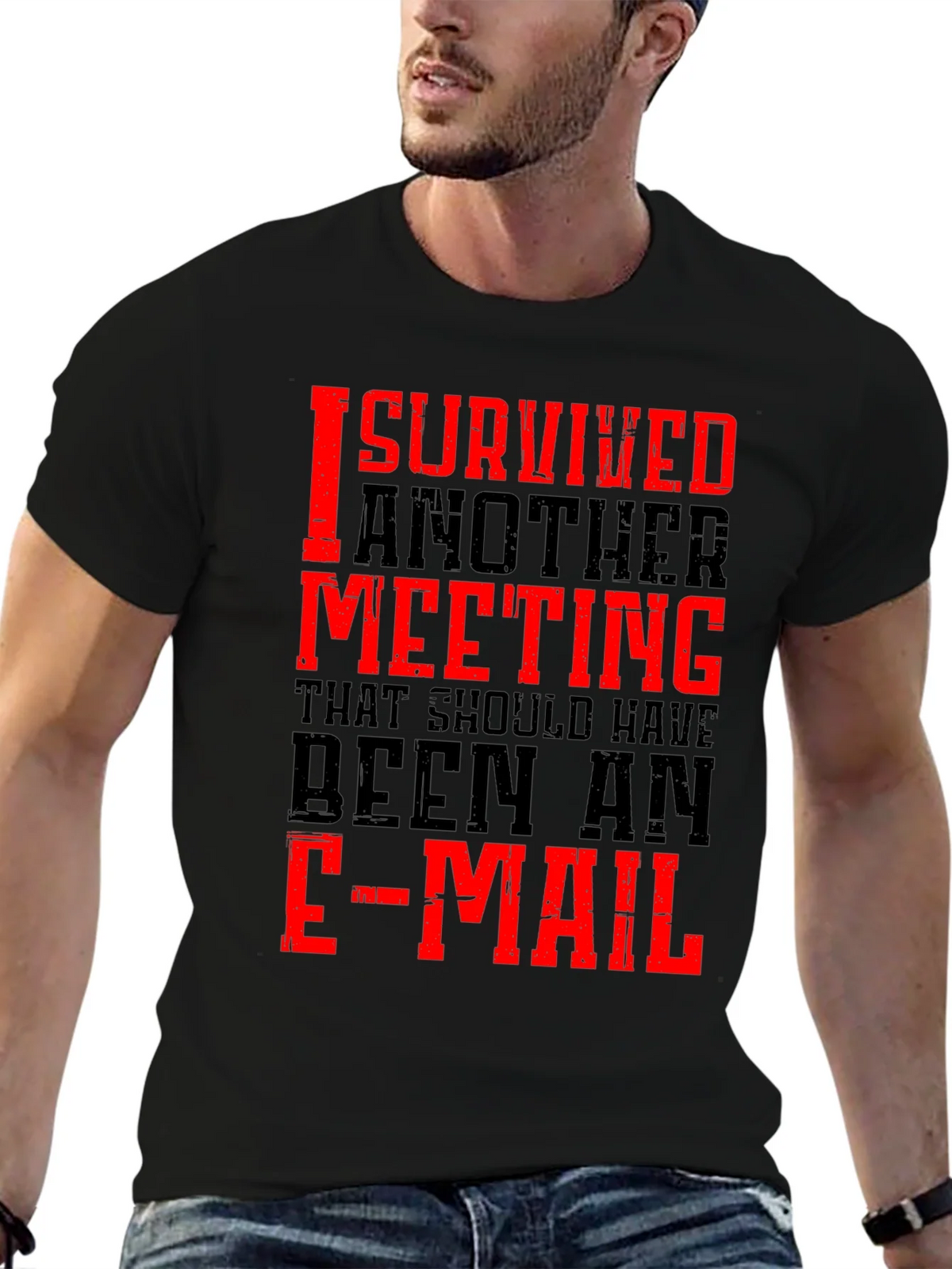 I Survived Another Meeting Black T-Shirt product image 6