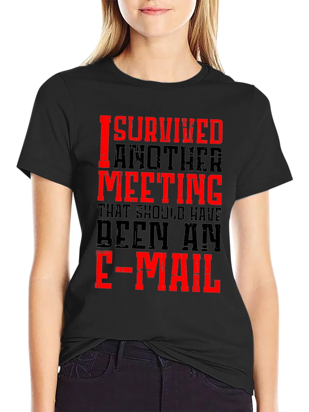I Survived Another Meeting Black T-Shirt product image 2
