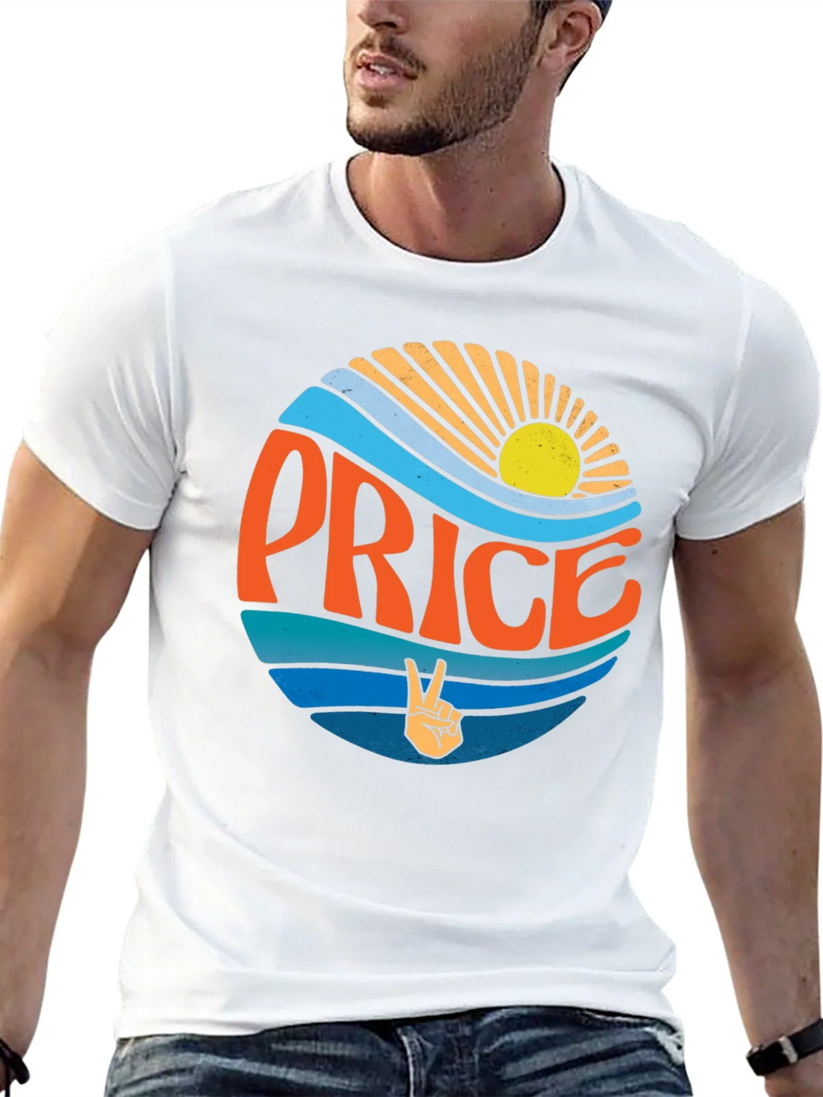 Retro Price T-Shirt - Sun Waves Peace Sign product image 12