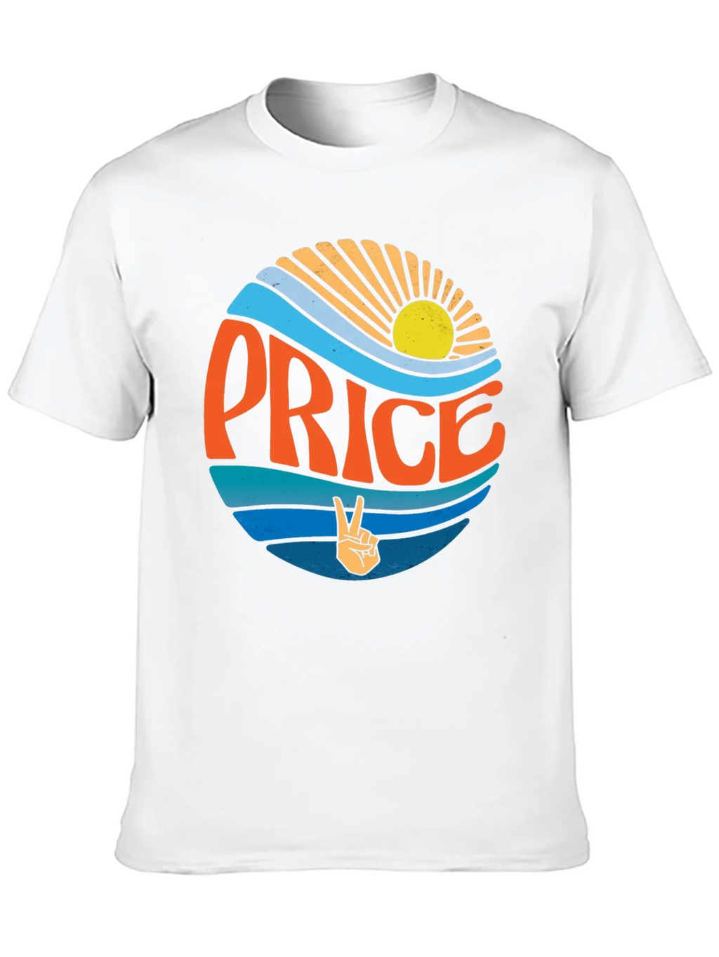 Retro Price T-Shirt - Sun Waves Peace Sign product image 9
